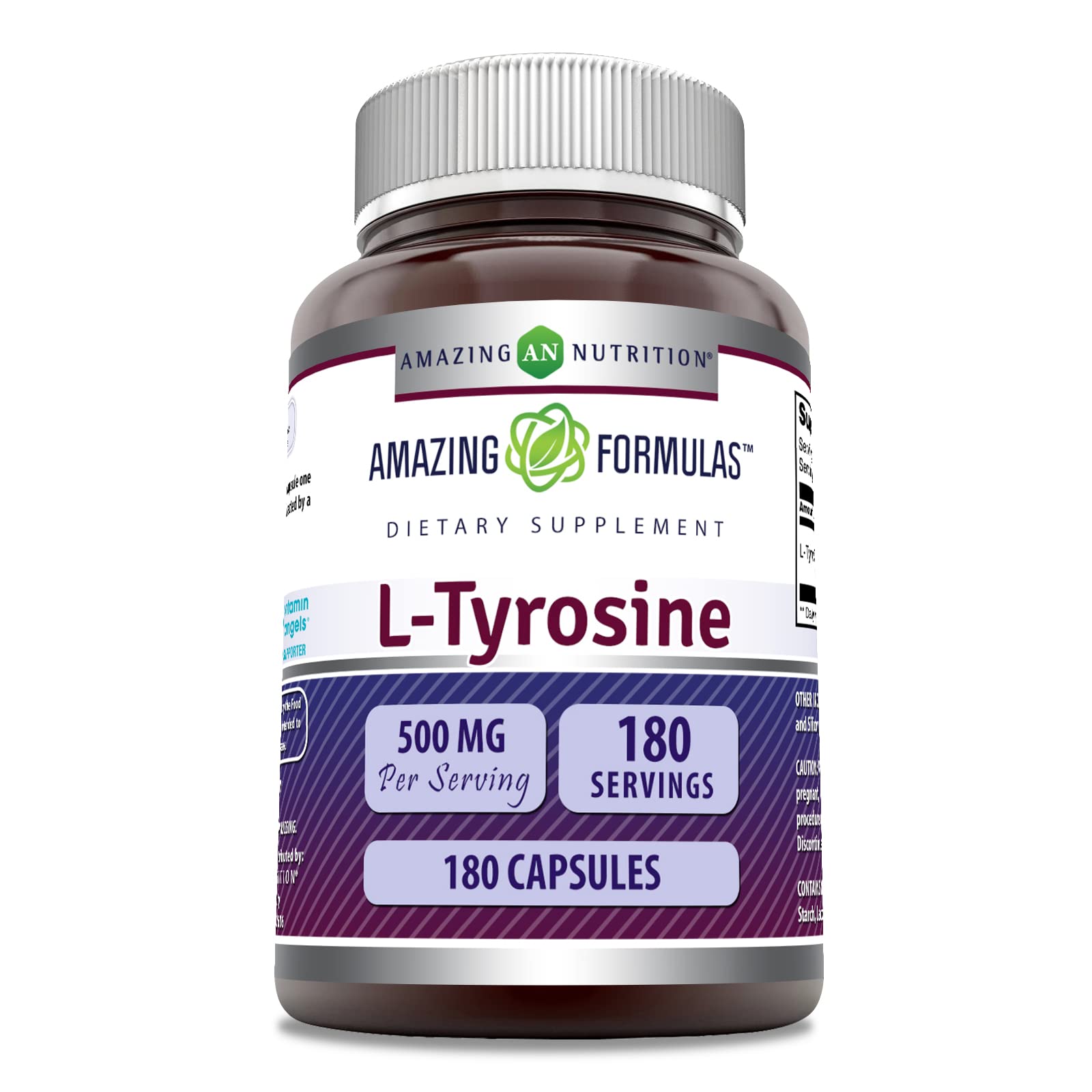 Amazing Nutrition Amazing Formulas L-Tyrosine Amino Acid Supplement Capsules 180 Count