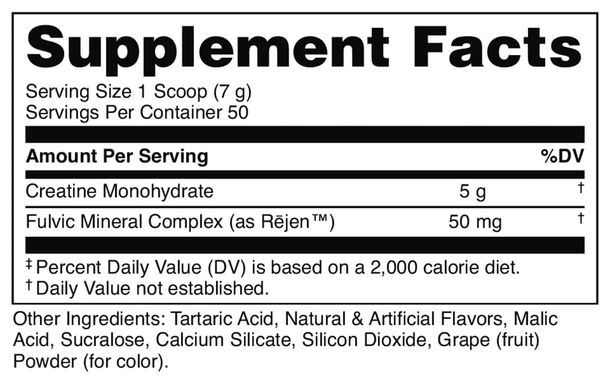 Bucked Up Grape Apple Creatine Monohydrate Powder 12.3