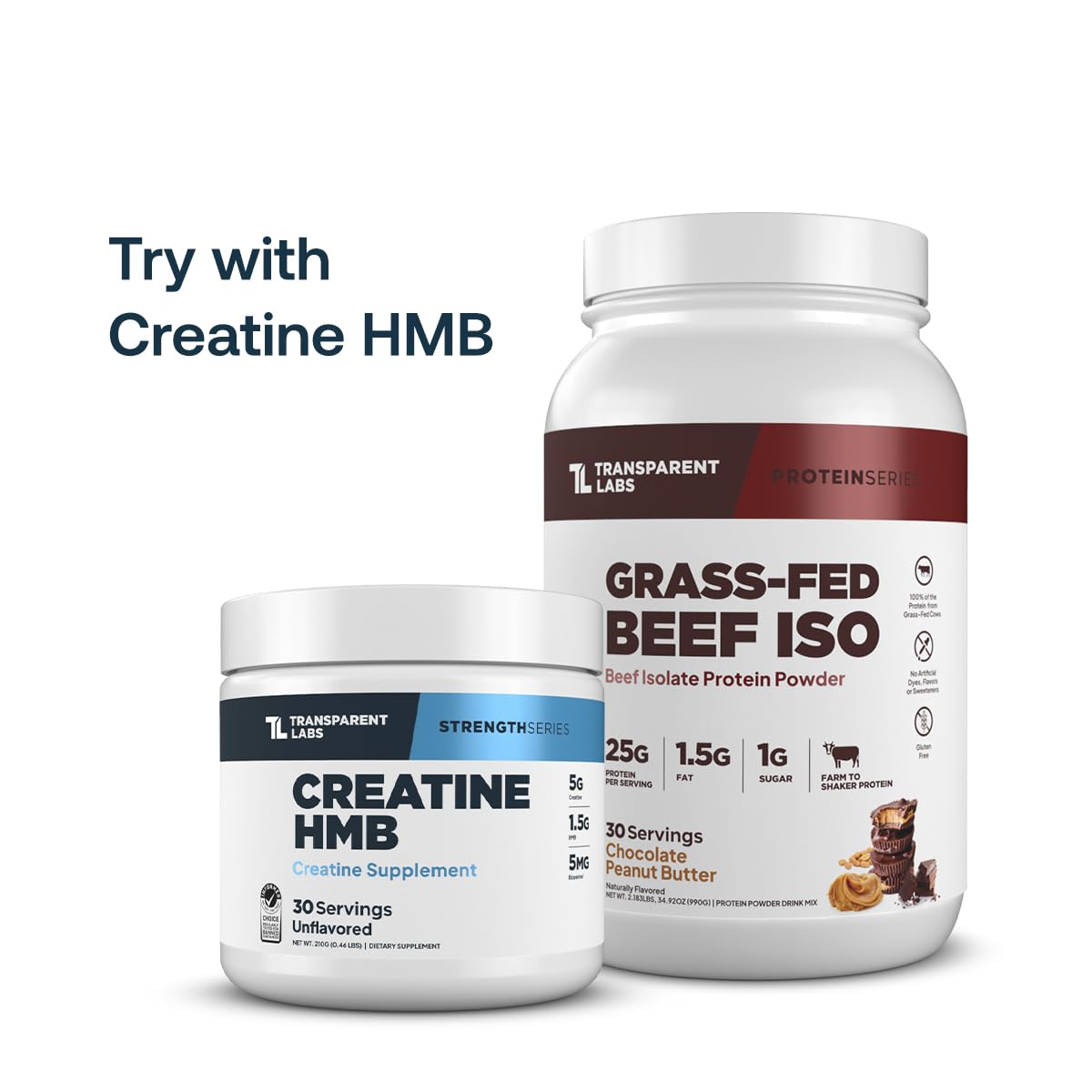 Transparent Labs Grass-Fed Beef Isolate Protein Powder, 30 Servings