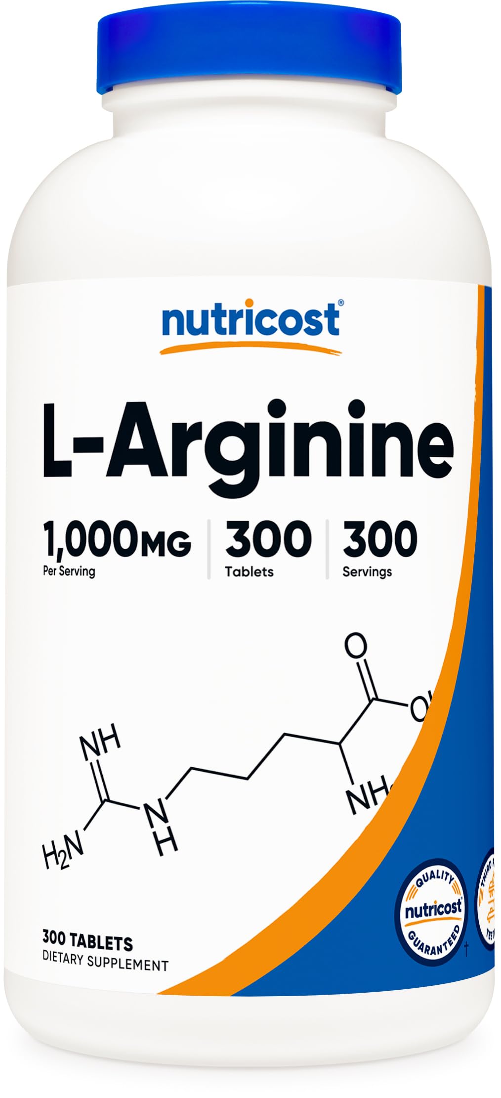 Nutricost L-Arginine 1000mg Tablets, 300 Count