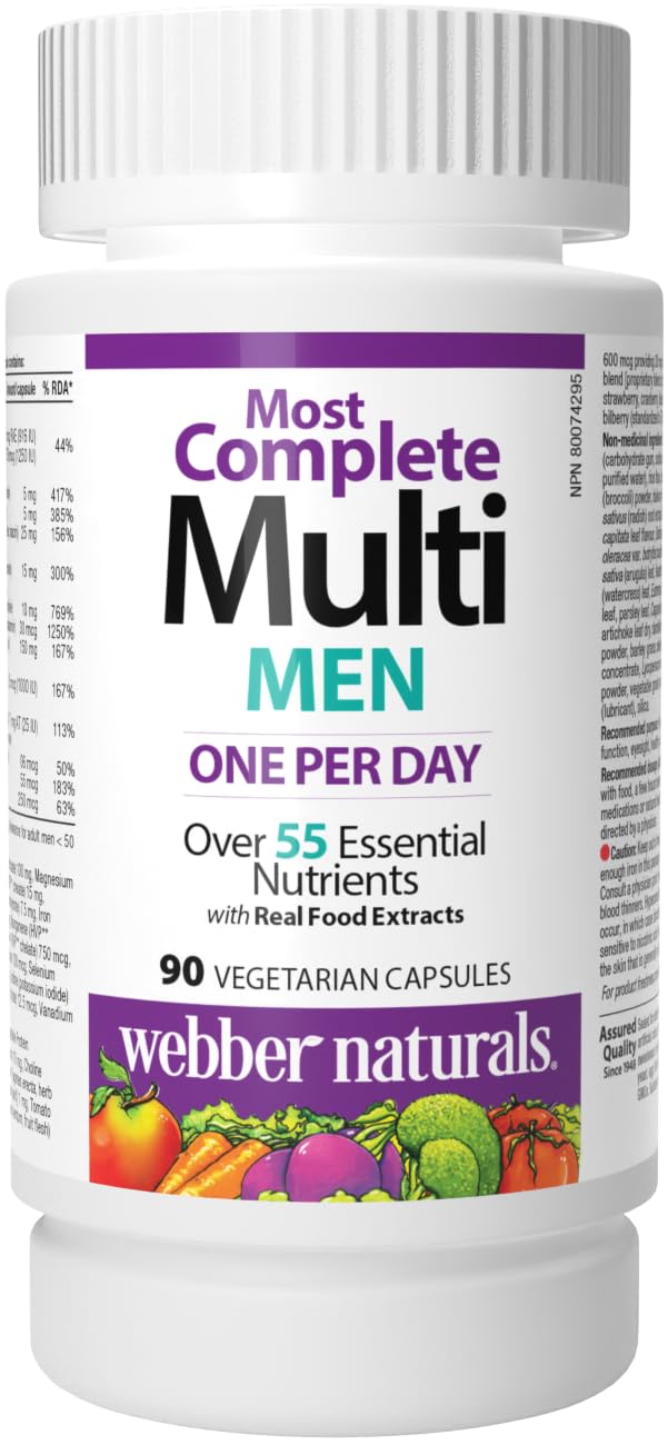 Webber Naturals Men's Most Complete Multi Capsule 90 Capsules