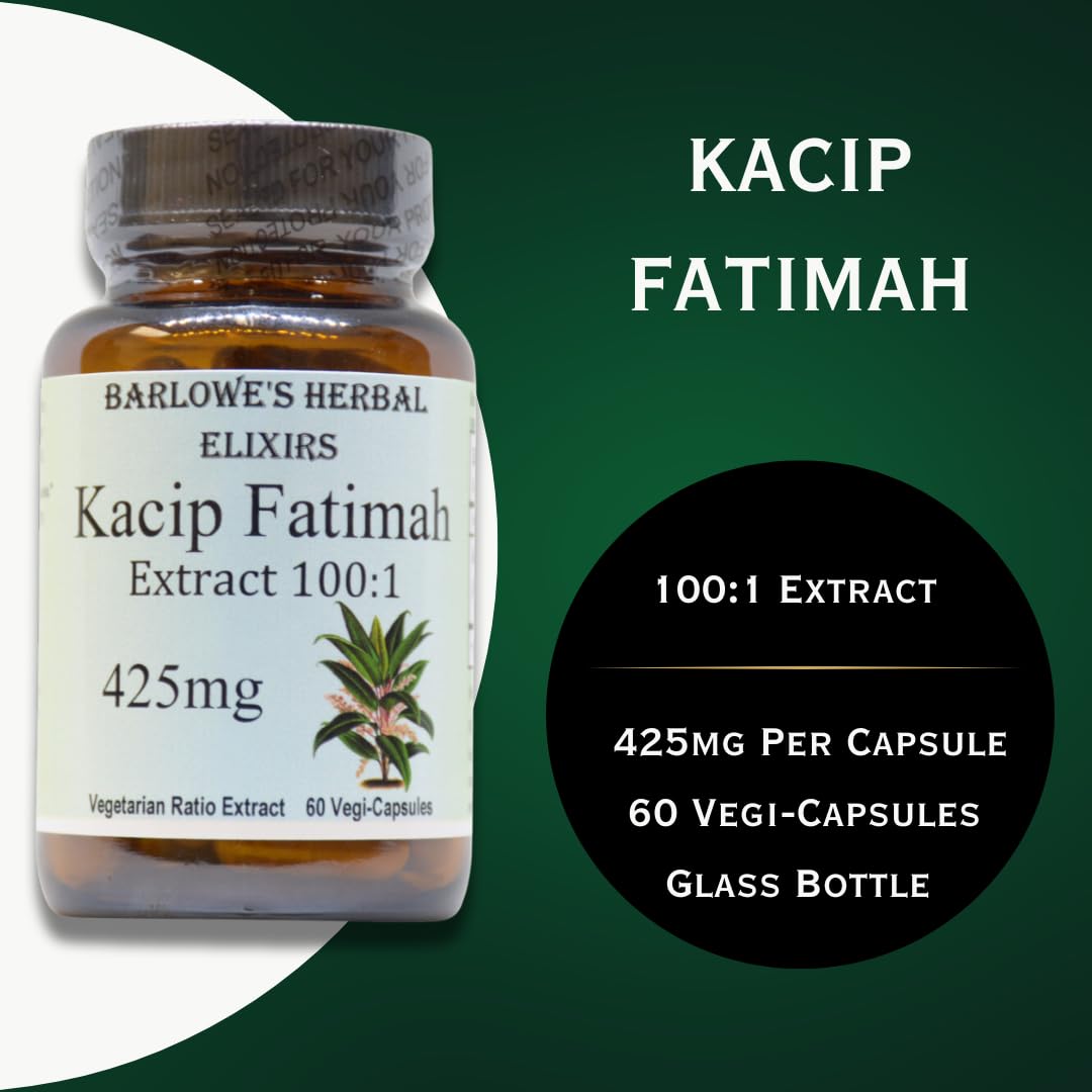 Barlowe's Herbal Elixirs Kacip Fatimah 100:1 Extract Labisia Pumila 425mg Per Capsule, 60 Capsules