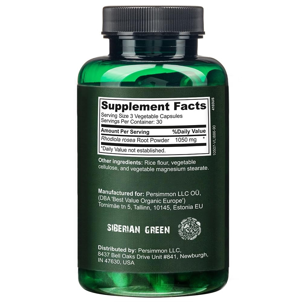 Siberian Wild Rhodiola Rosea 1050mg Capsules 90 Count