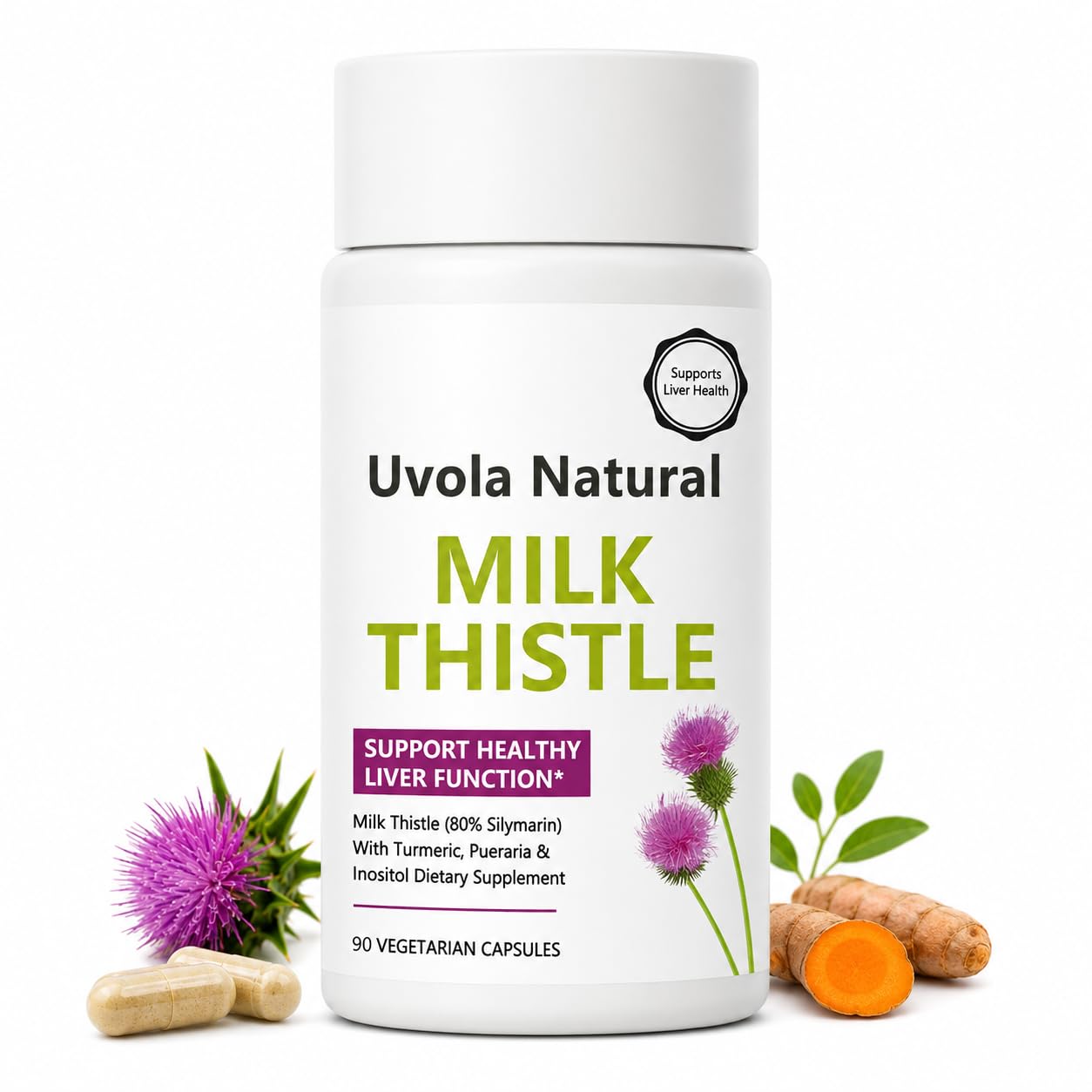 Uvola Natural Milk Thistle Supplement Capsule 60 Capsules