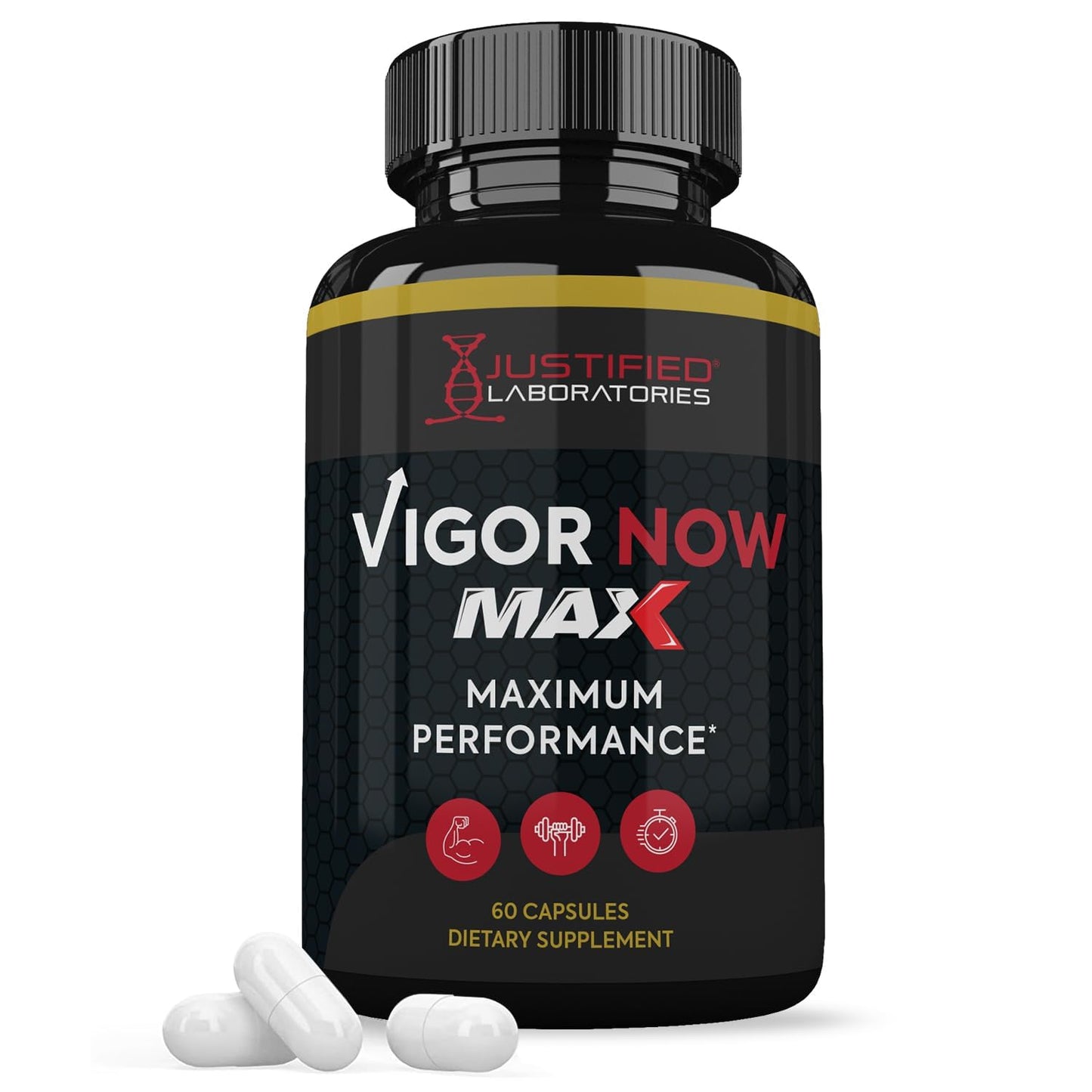 Justified Laboratories Vigor Now Max 1600MG Men's Health Formula, 60 Capsules