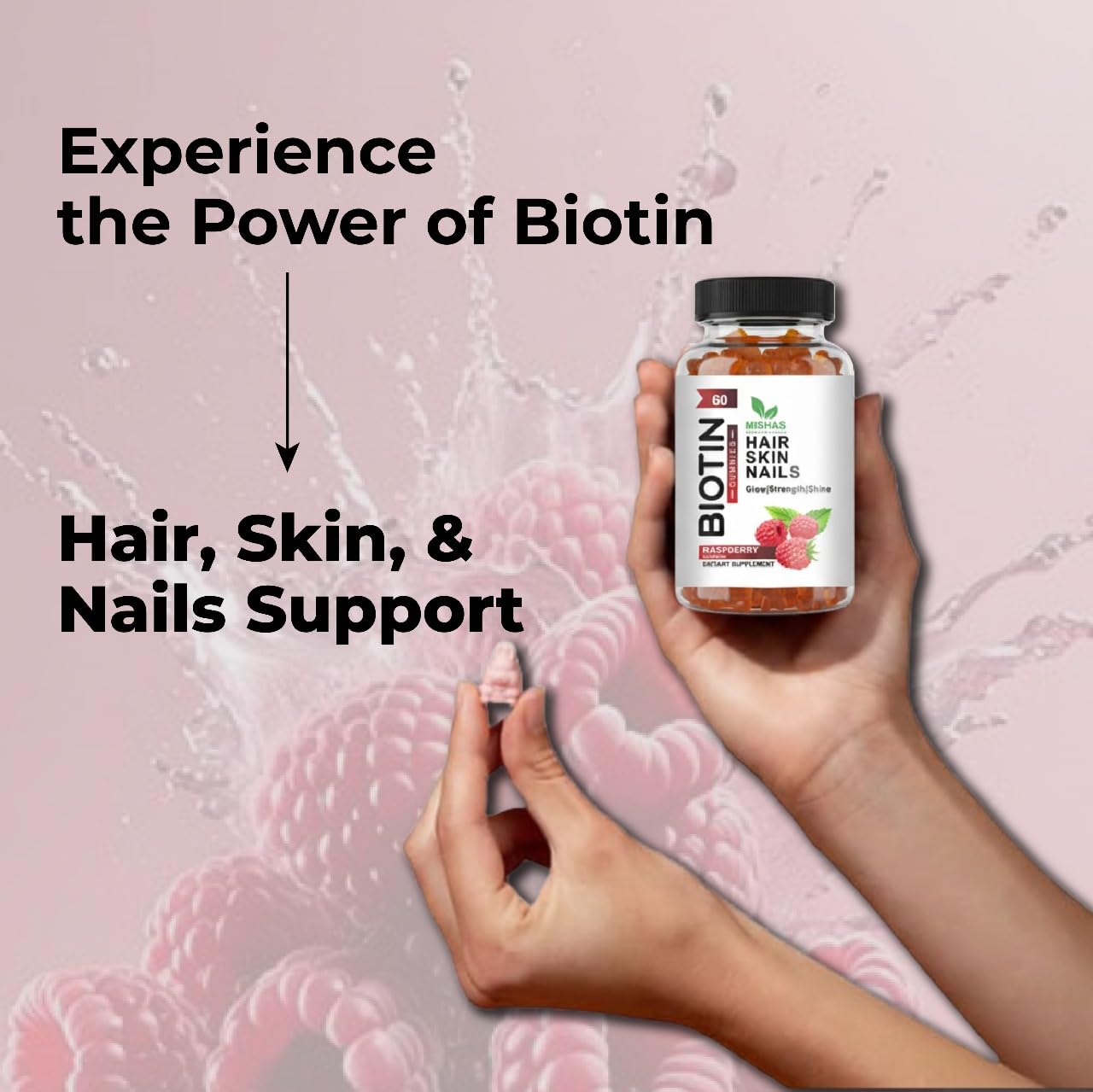 Mishas Hair Skin & Nails Gummies 60 Count