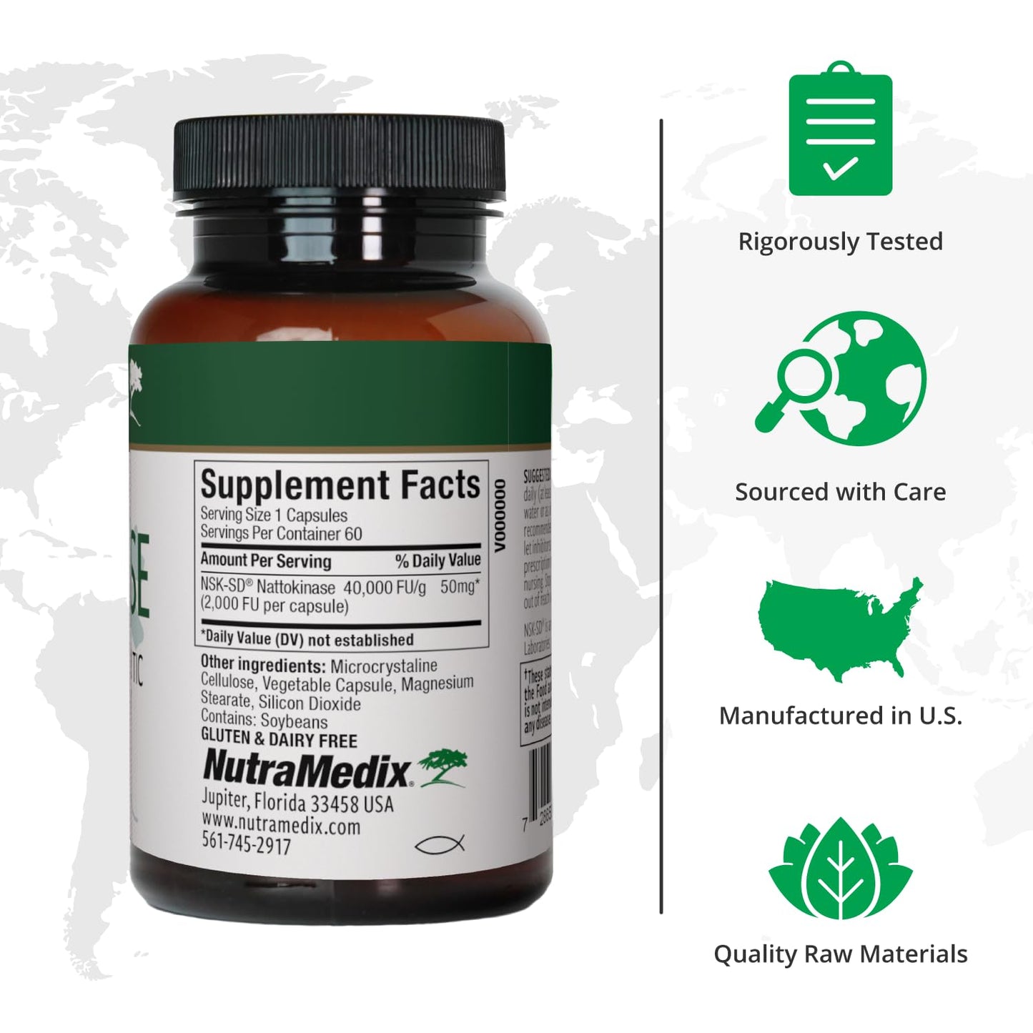 NutraMedix Nattokinase Supplement Capsule 60 Count