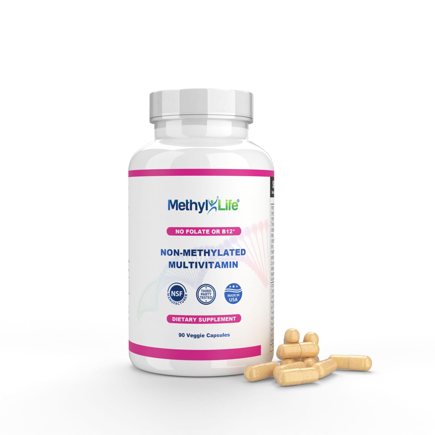 Methyl-Life Non-Methylated Multivitamin Capsules, 90 Count