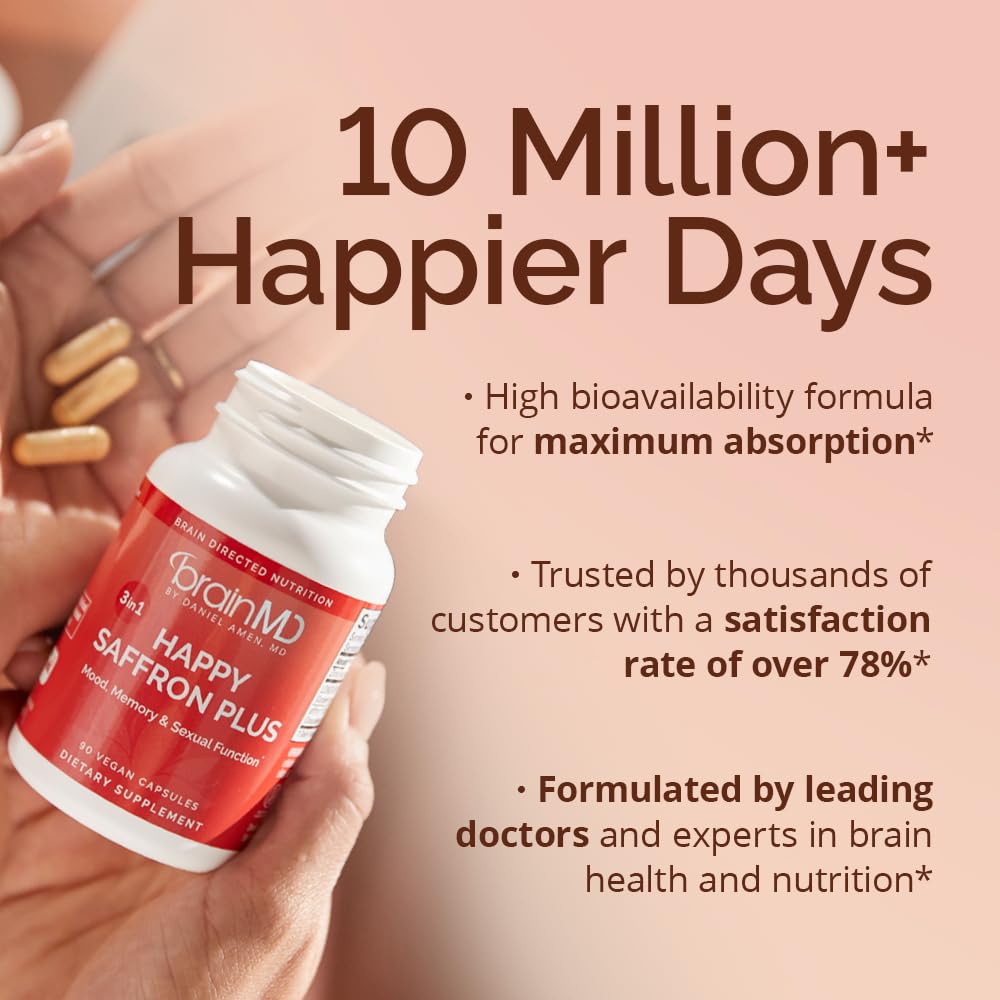 BRAINMD Dr Amen Happy Saffron Plus Capsules 90 Count