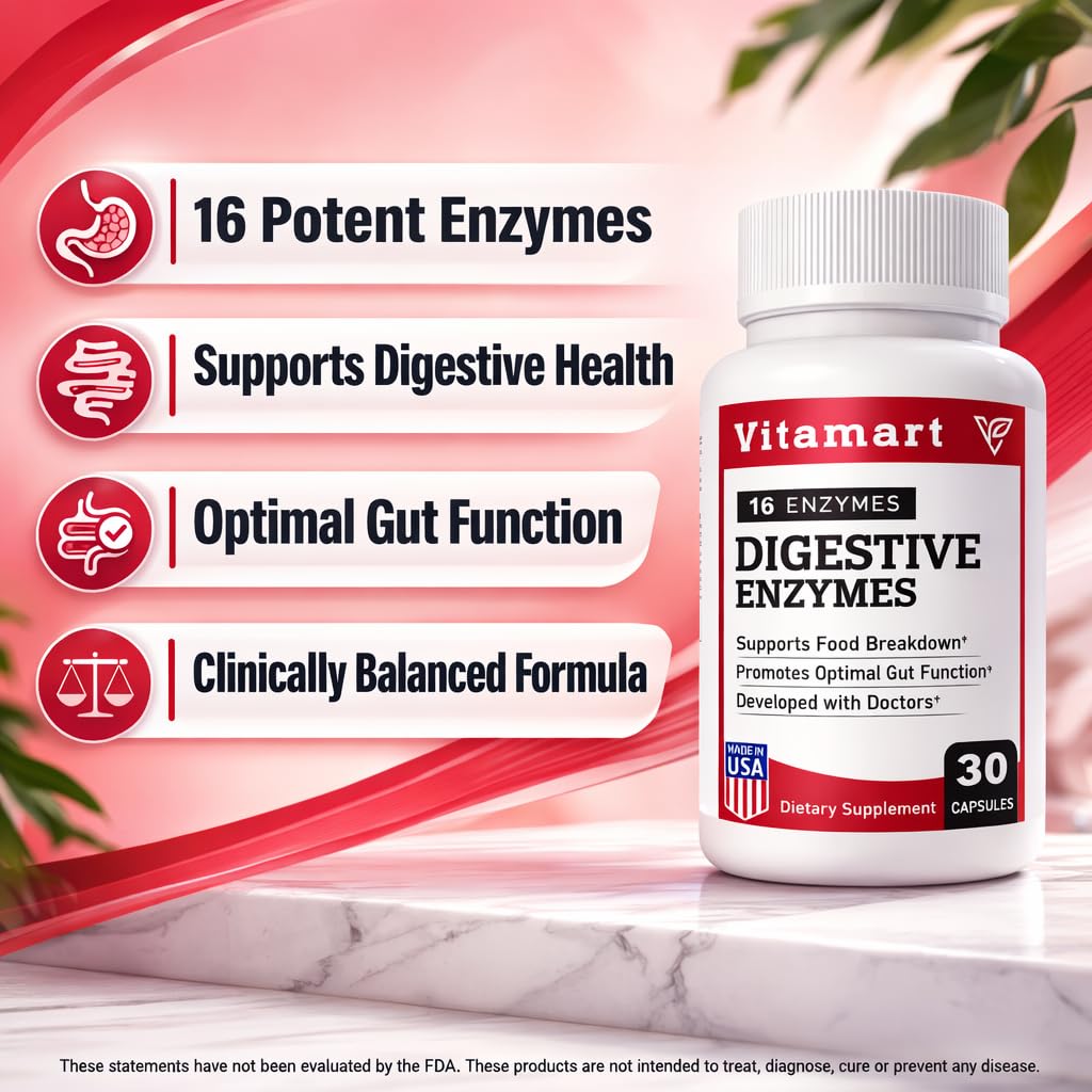 Vitamart Digestive Enzymes for Women & Men 30 Capsules