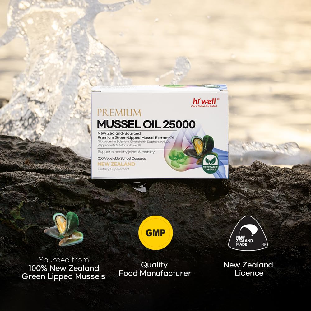 Hi Well Premium Mussel 25000 Softgel Capsules, 600 Softgel Capsules