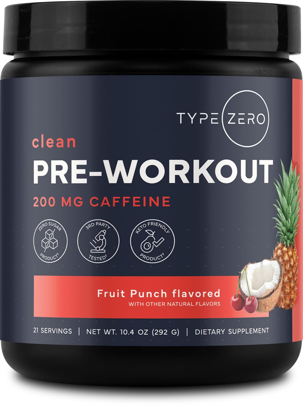 Type Zero Clean Pre Workout Powder 10.4 Ounce