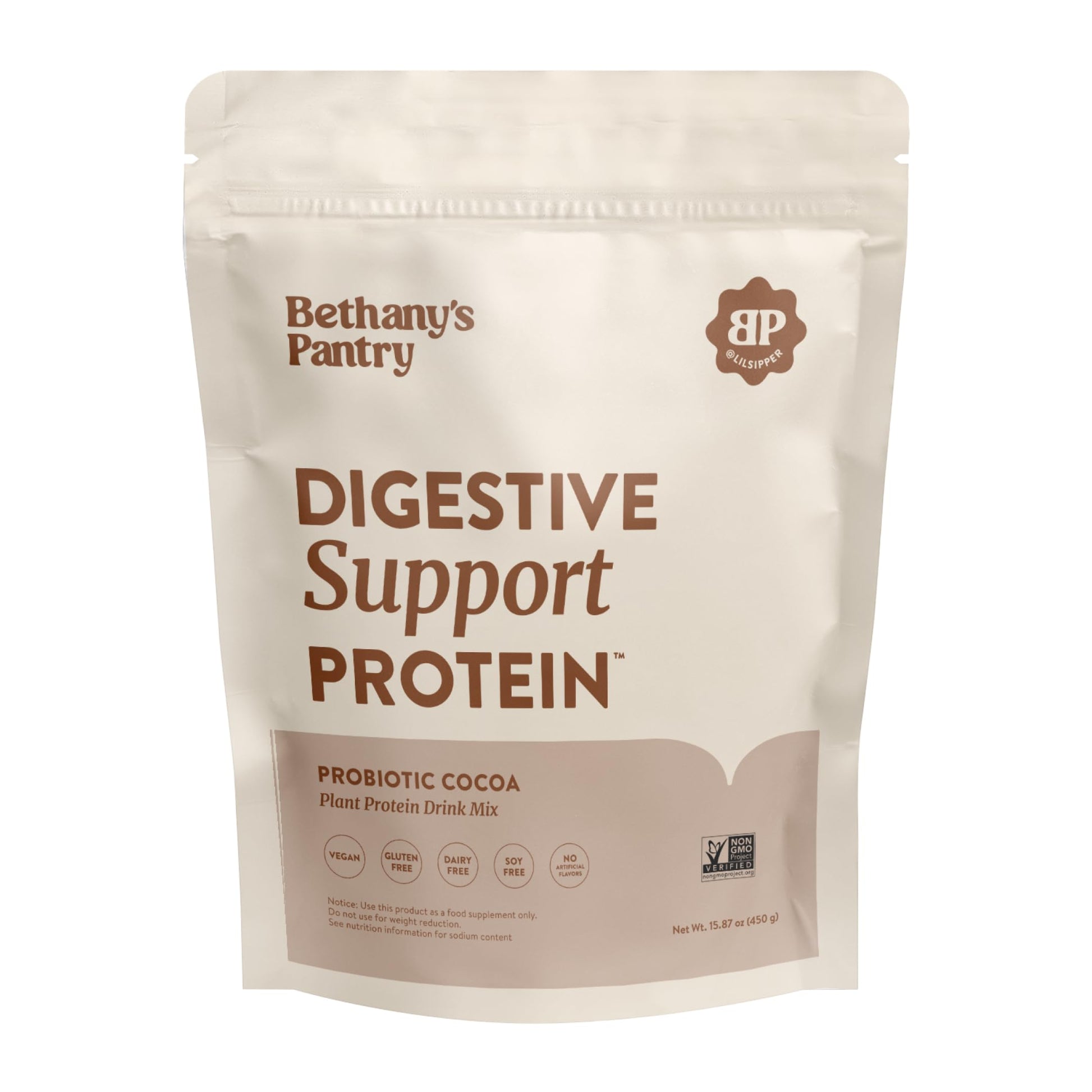 BETHANY'S PANTRY Digestive Support Vegan Pea Protein Cocoa Powder 15.87 Ounce