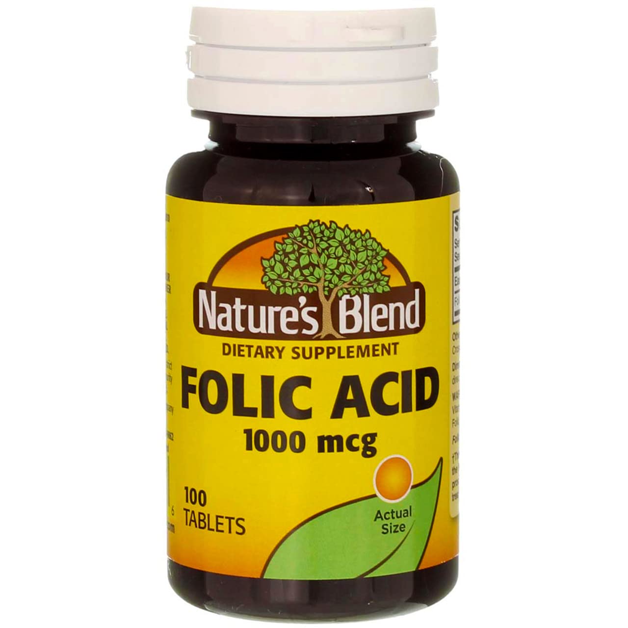 Nature's Blend Folic Acid 1000mcg Tablets, 400 Count