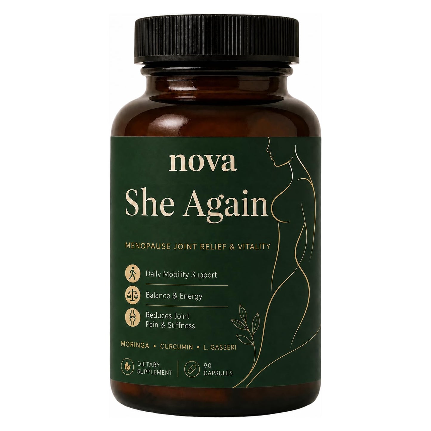 LUXEBARE Nova She Again Menopause Supplements Capsules, 90 Count