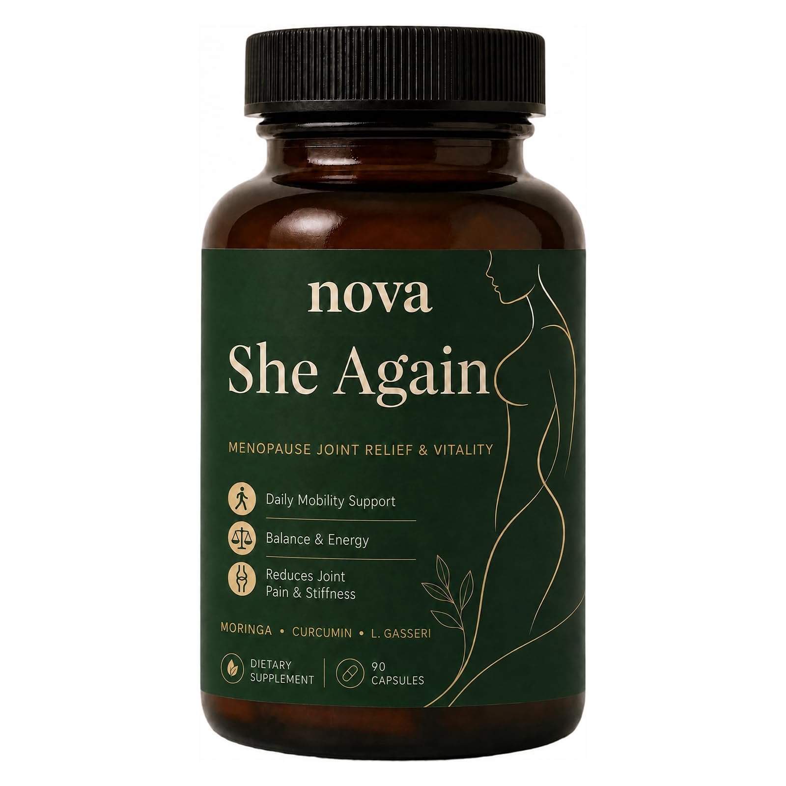 LUXEBARE Nova She Again Menopause Supplements Capsules, 90 Count