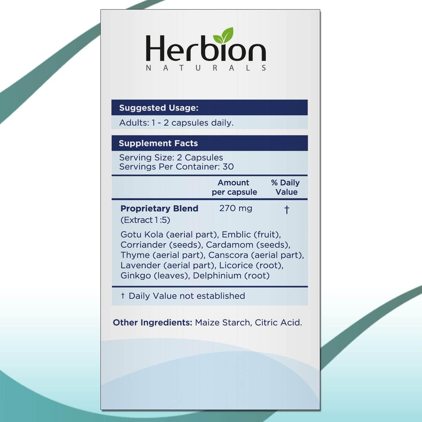 HERBION Naturals Memory Support Capsules, 60 Capsules