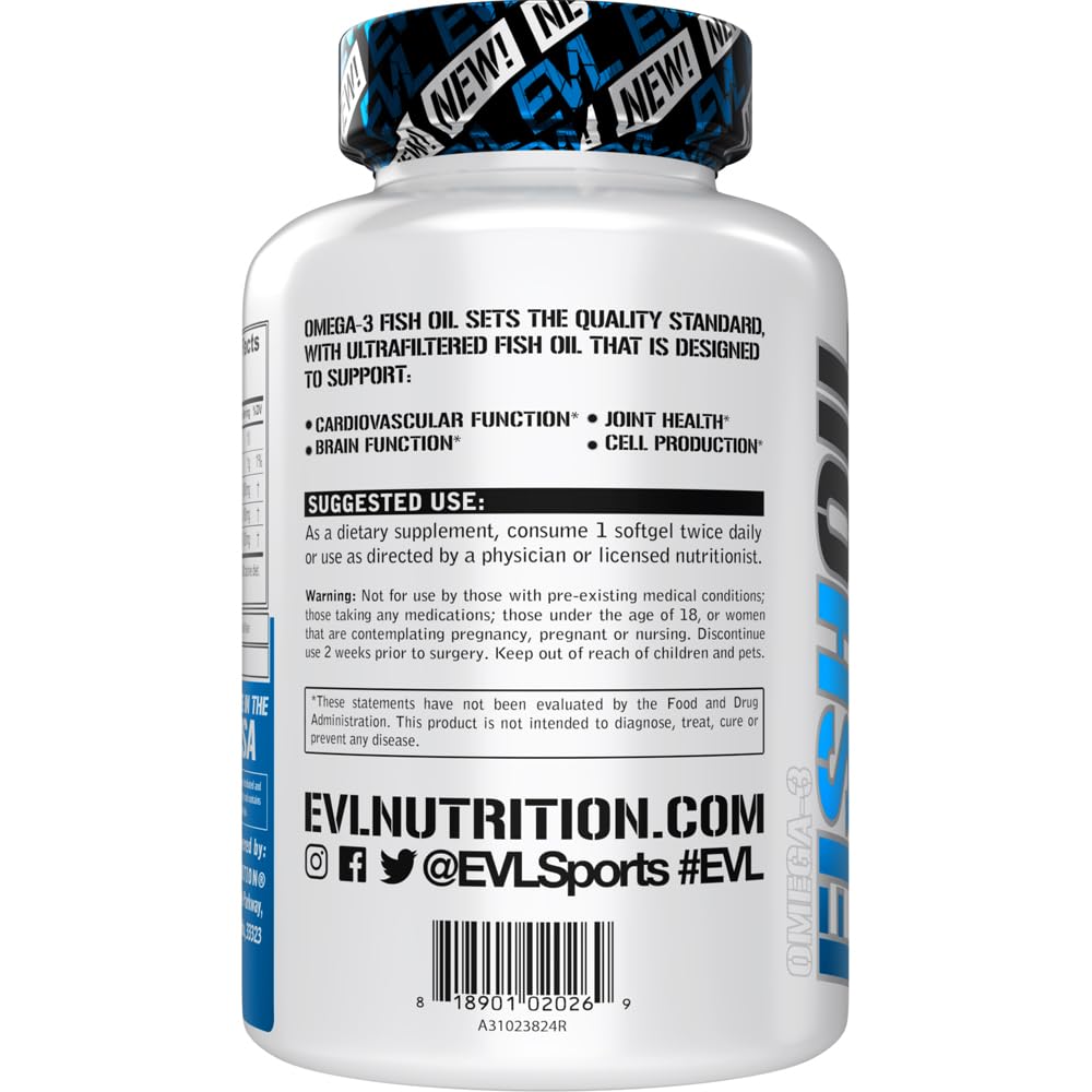 Evlution Triple Strength Omega-3 Fish Oil Softgels 120