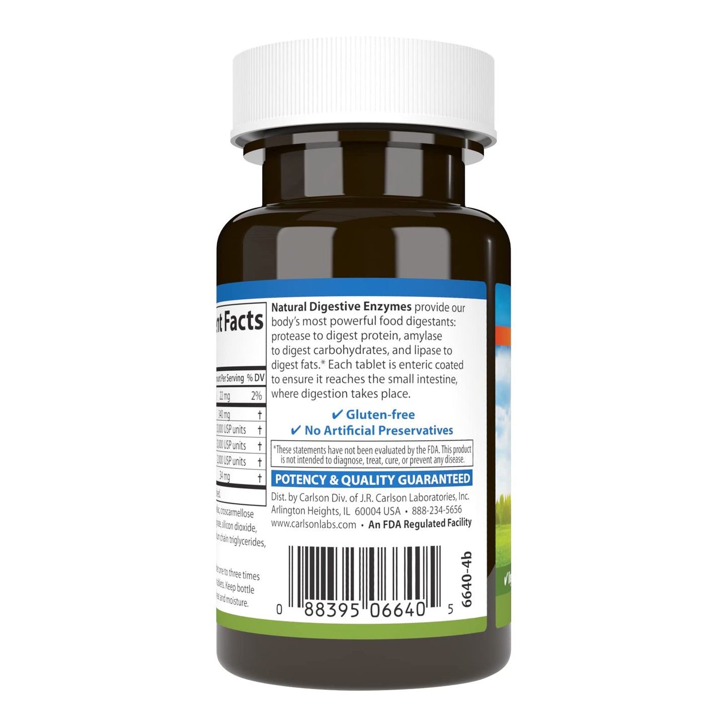 Carlson Natural Digestive Enzymes, Amylase & Lipase, 50 Tablets