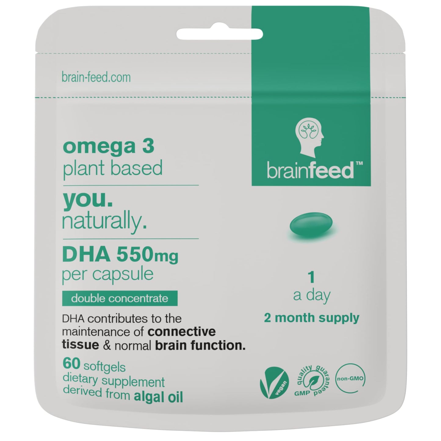 Brain Feed DHA Supplements Softgel 60 Count