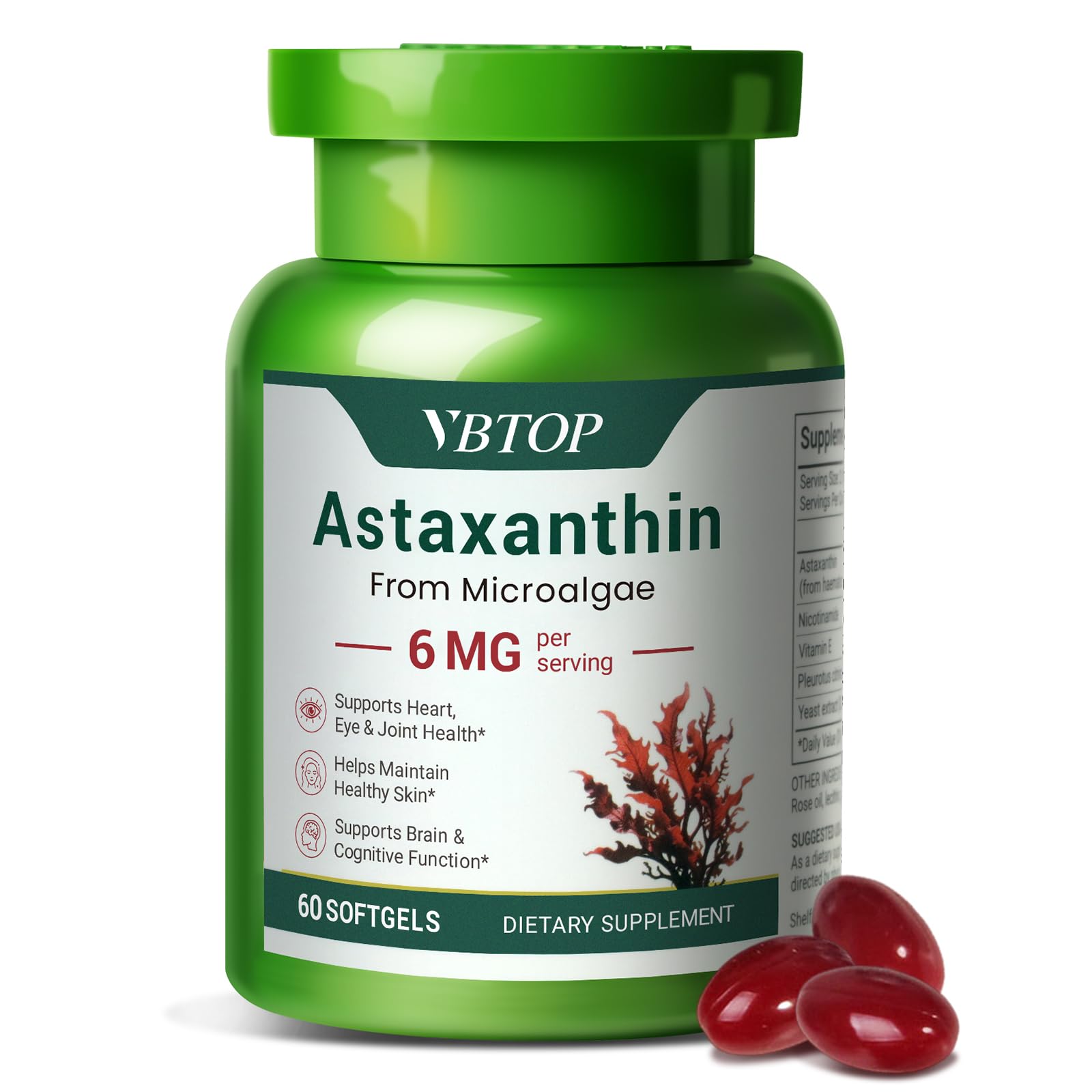VBTOP Astaxanthin 6 mg Softgels, 60 Count