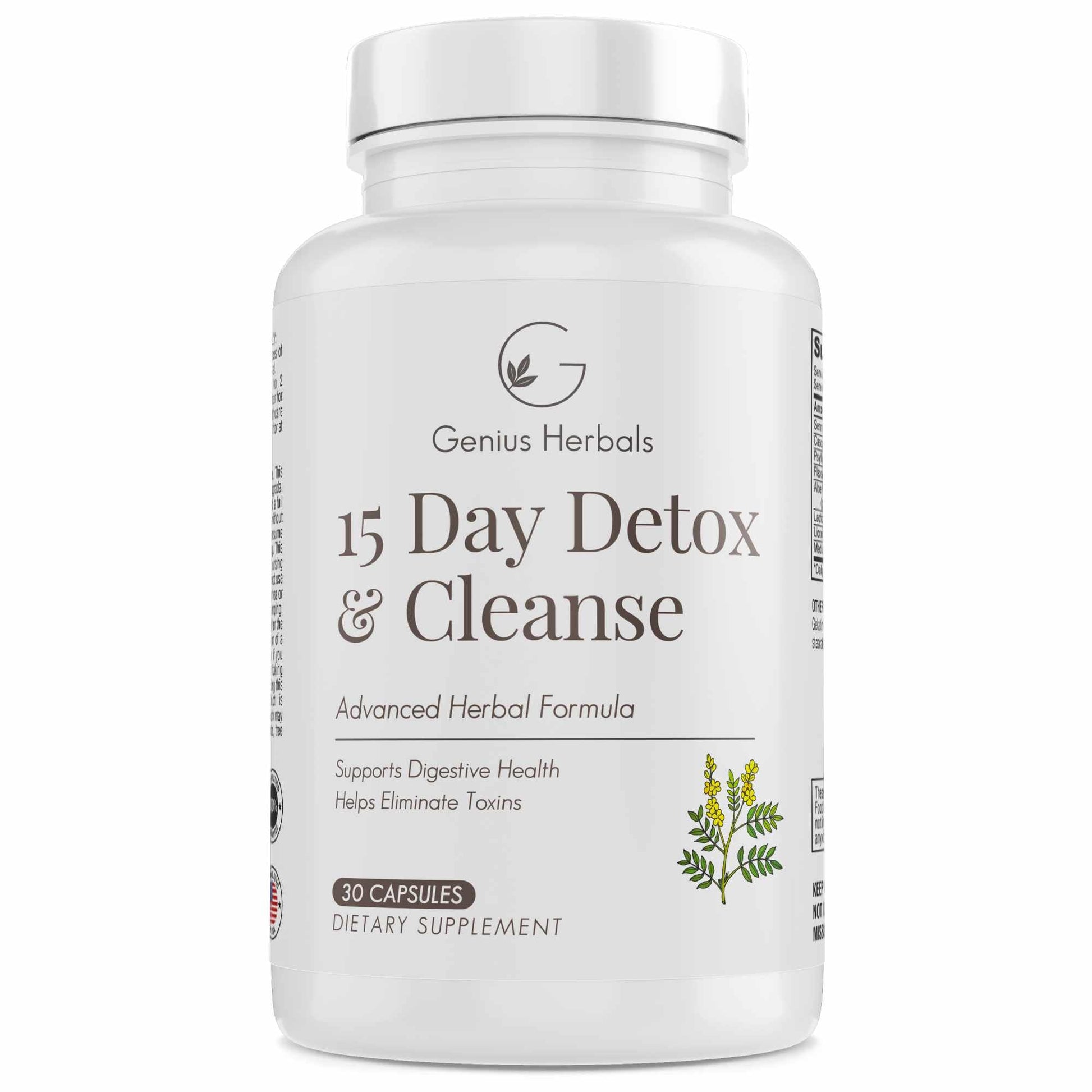 GENIUS HERBALS 15 Day Detox and Cleanse Capsule, 30 Count