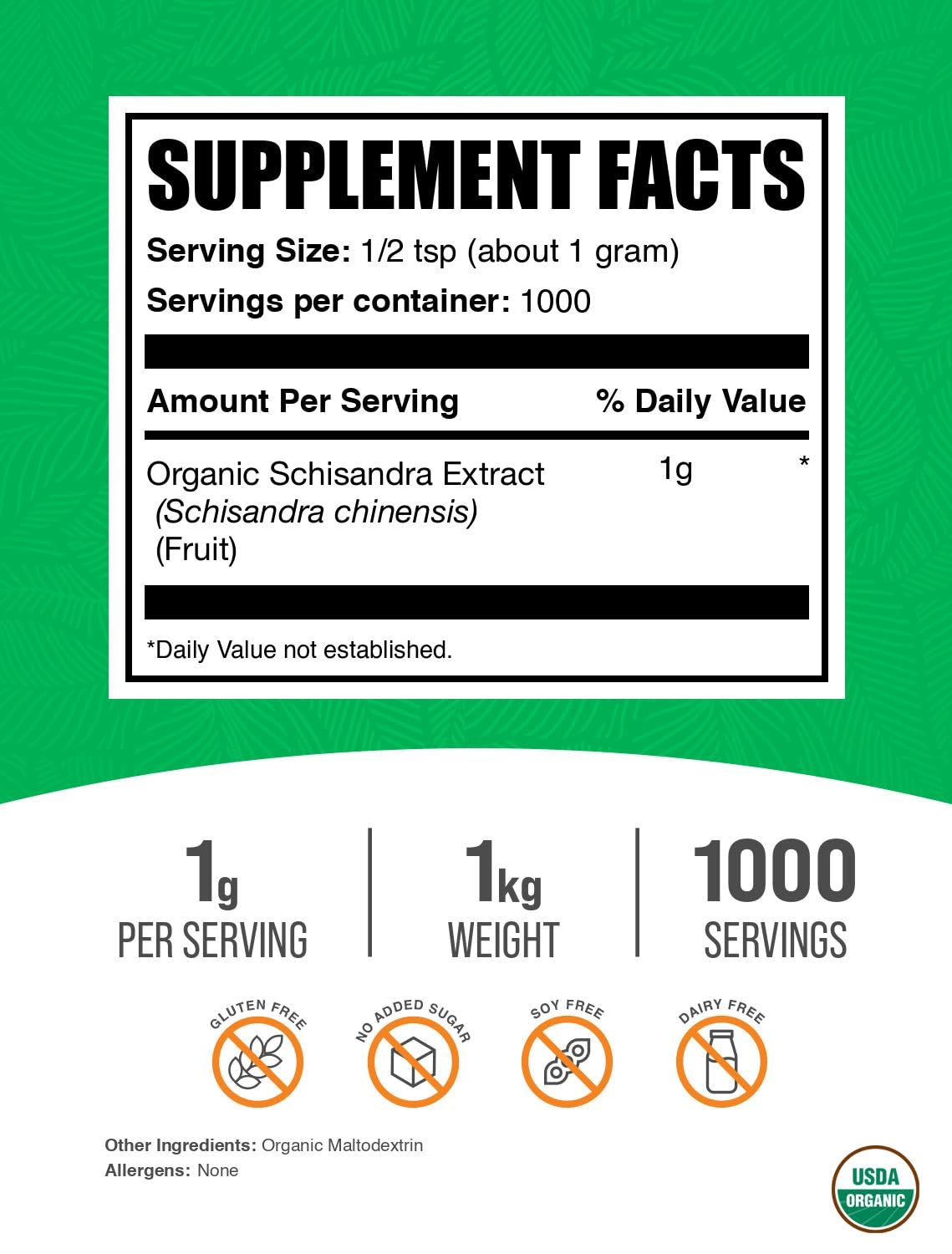 BulkSupplements Organic Schisandra Extract Powder 35.27 oz