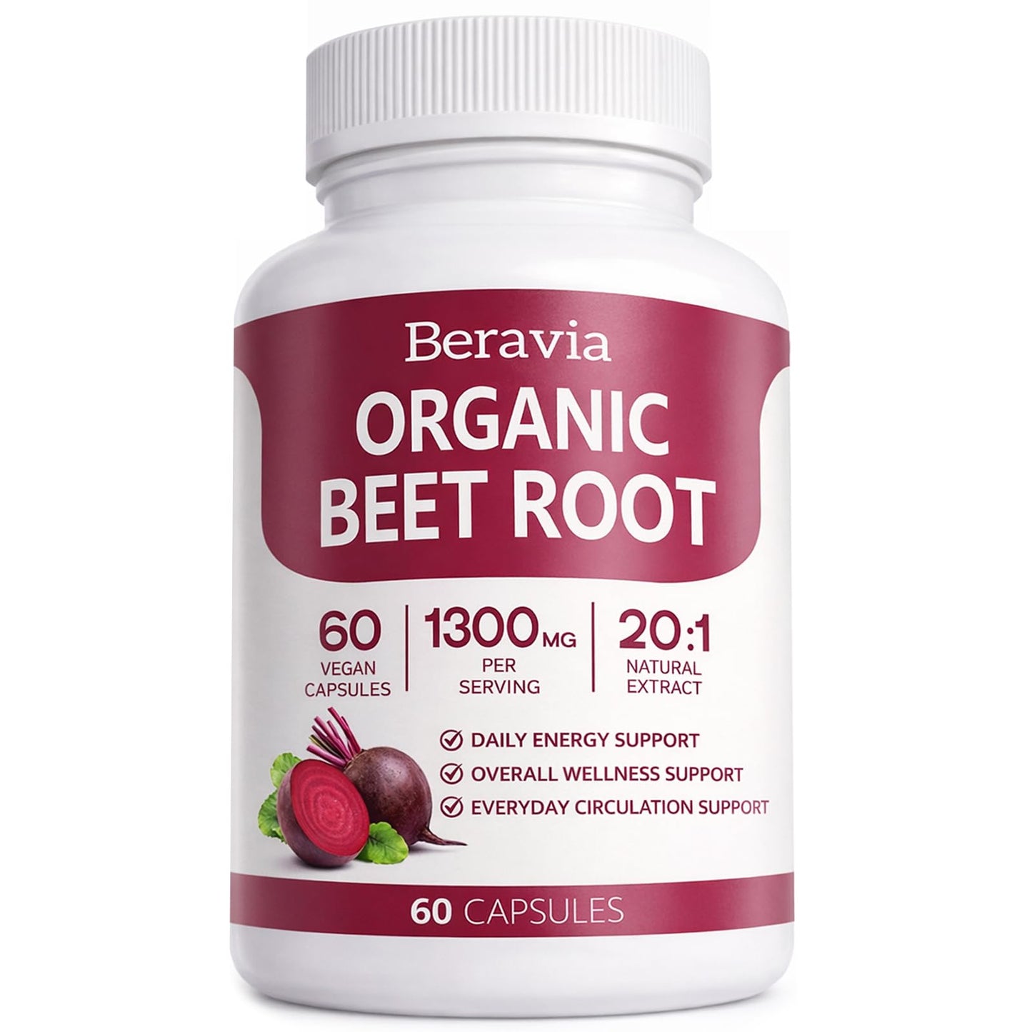 Beravia Beet Root Capsules 60 Count