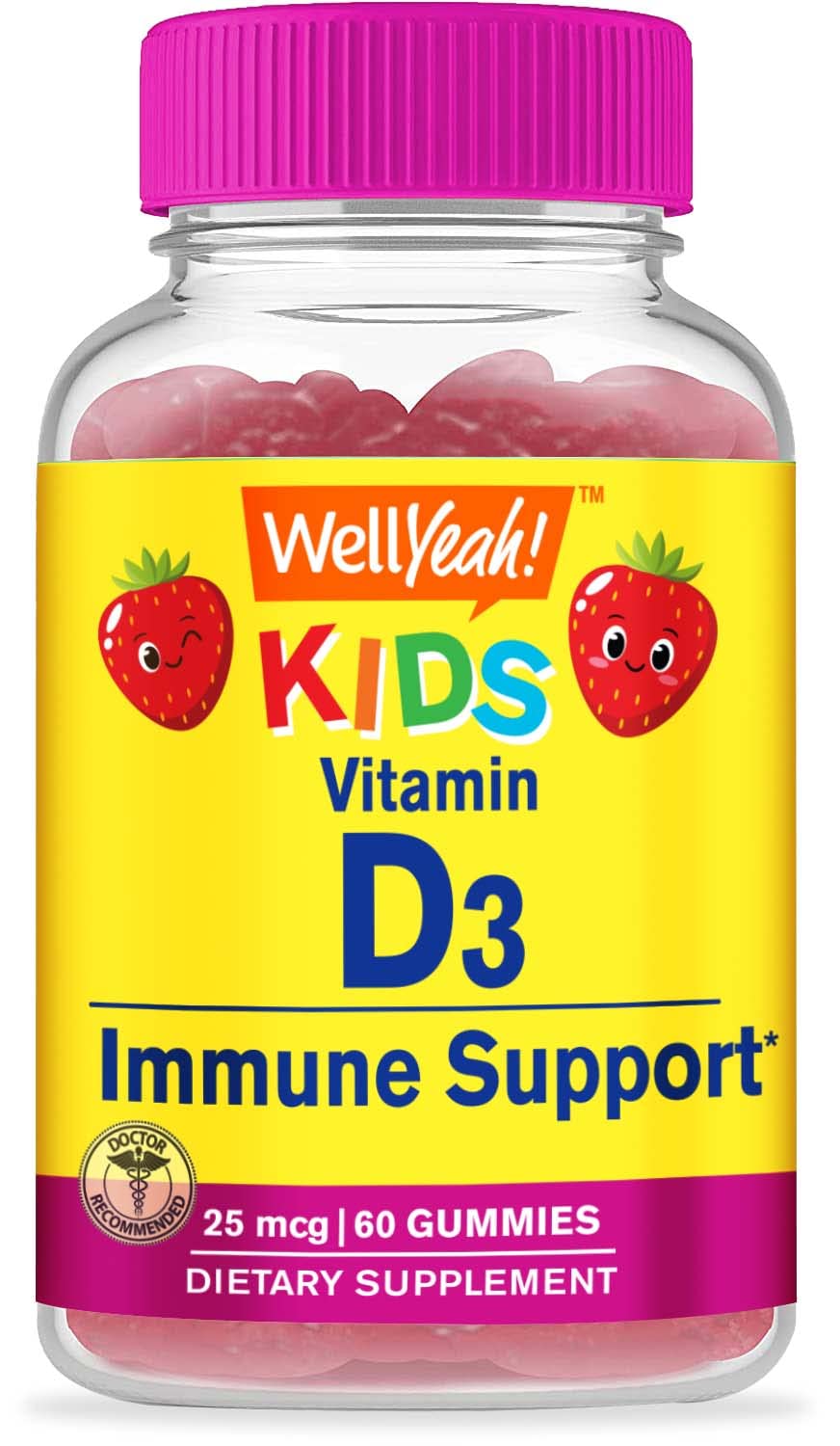 WellYeah Kids Vitamin D3 Gummies 60 Count