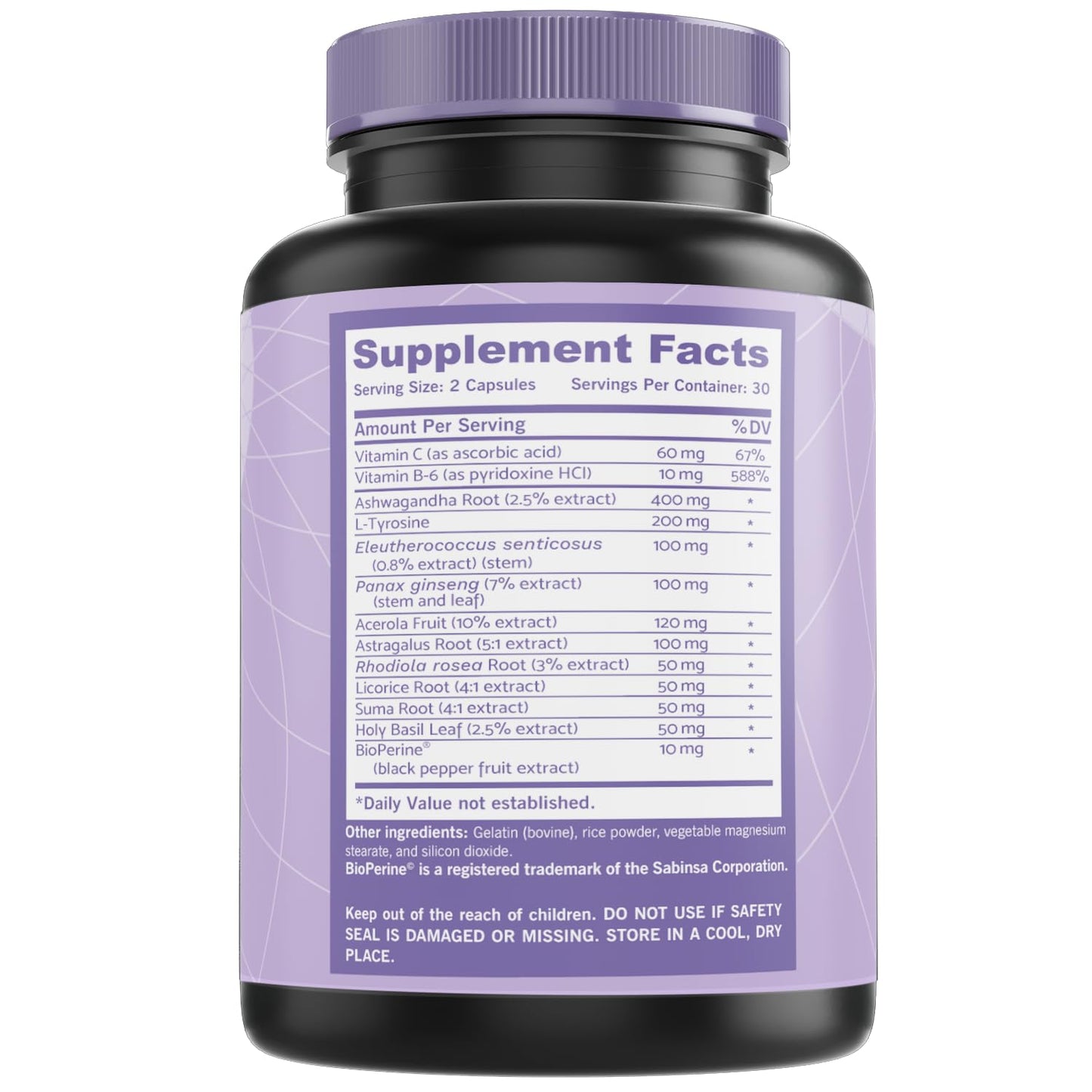 PLANTFUL RESEARCH Adrenal Support & Cortisol Manager Supplement 60 Capsules