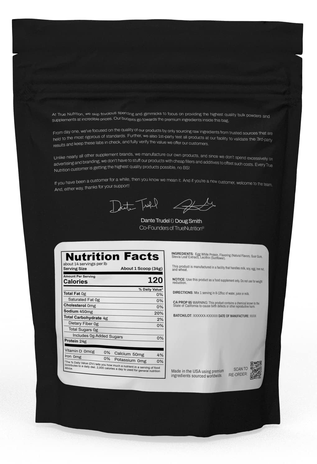 True Nutrition Egg White Protein Powder, 32 Servings