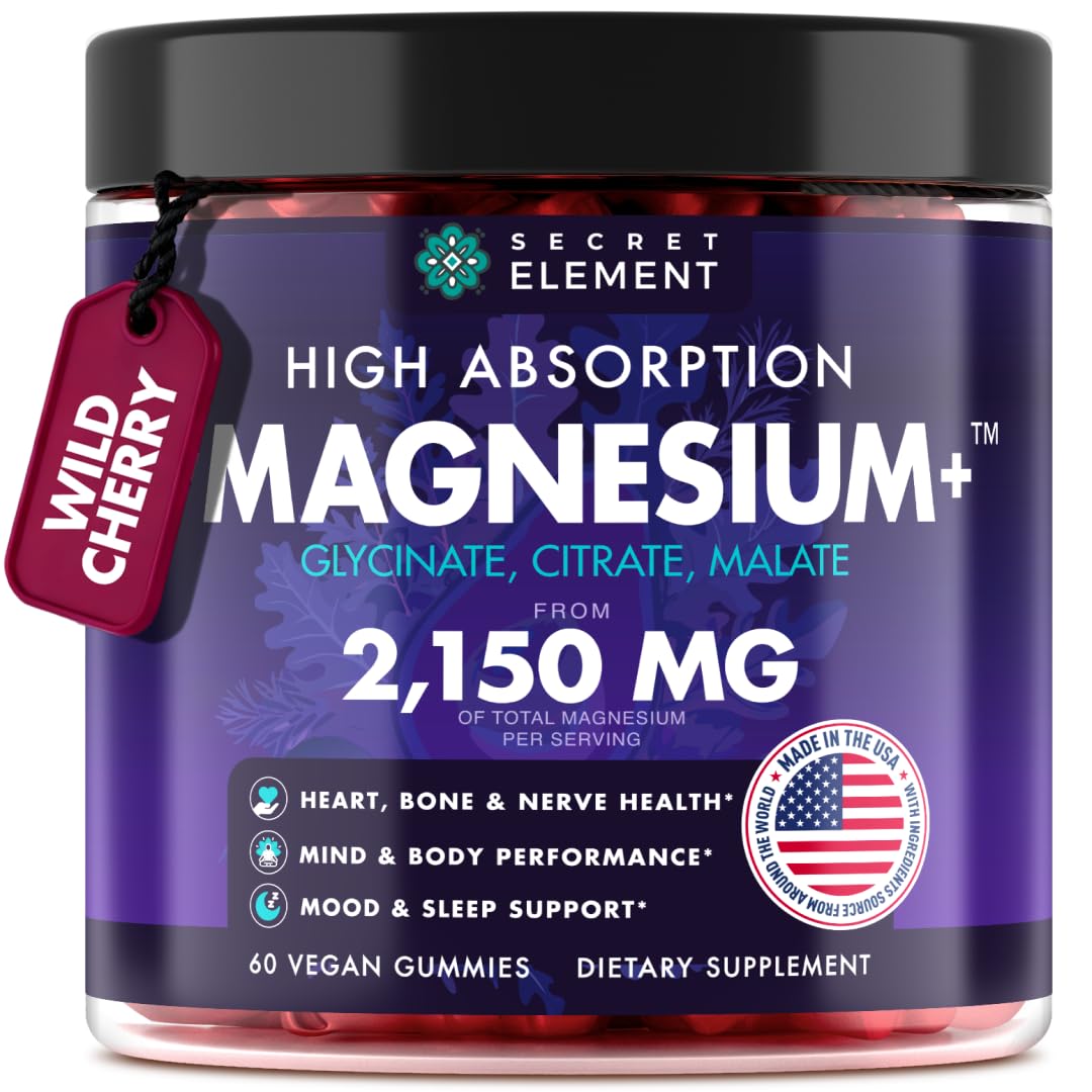 Secret Element Magnesium Glycinate 2150 MG Gummies, 60 Count