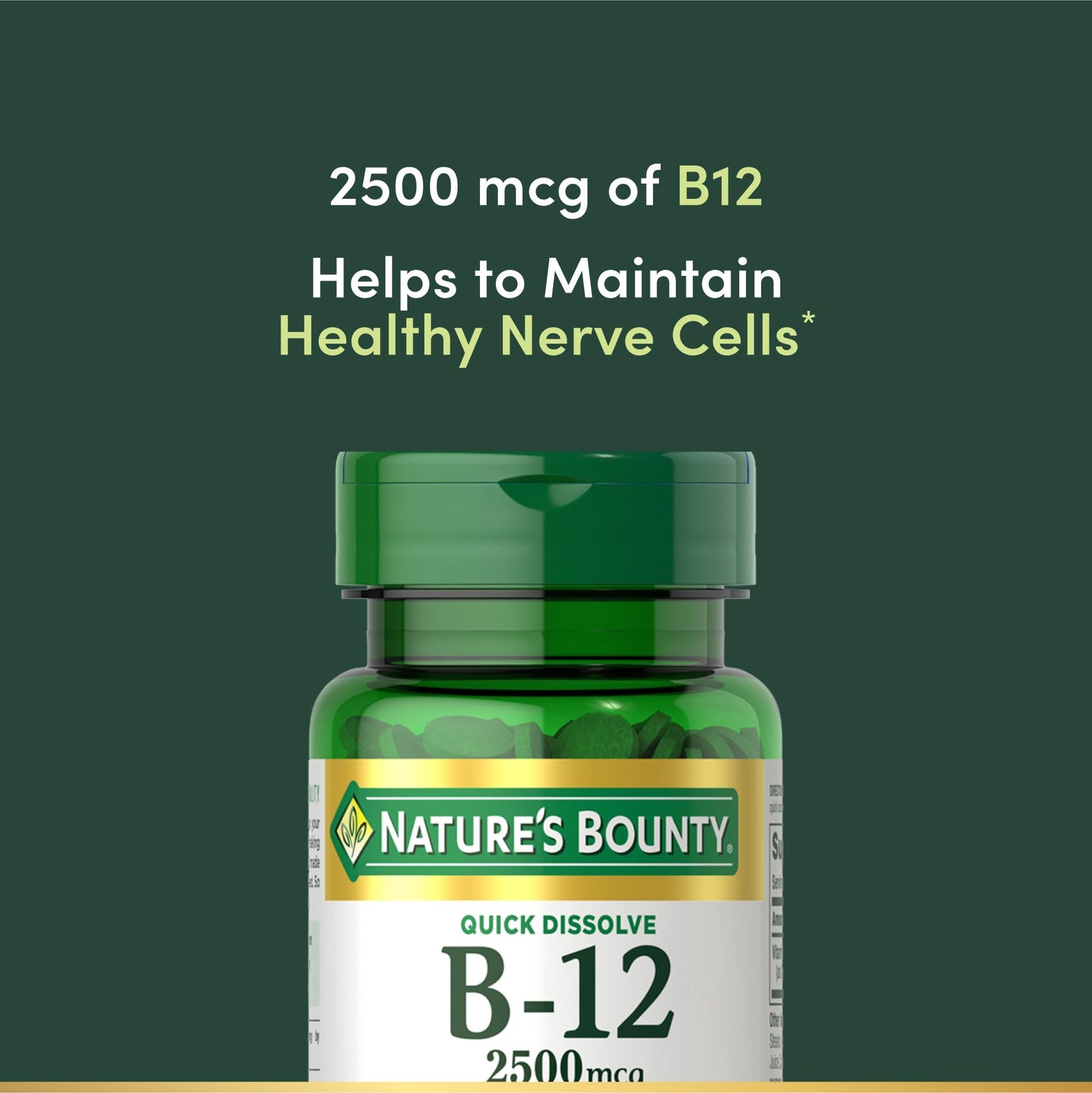 Nature's Bounty Vitamin B12 2500 mcg Tablets, 75 Count