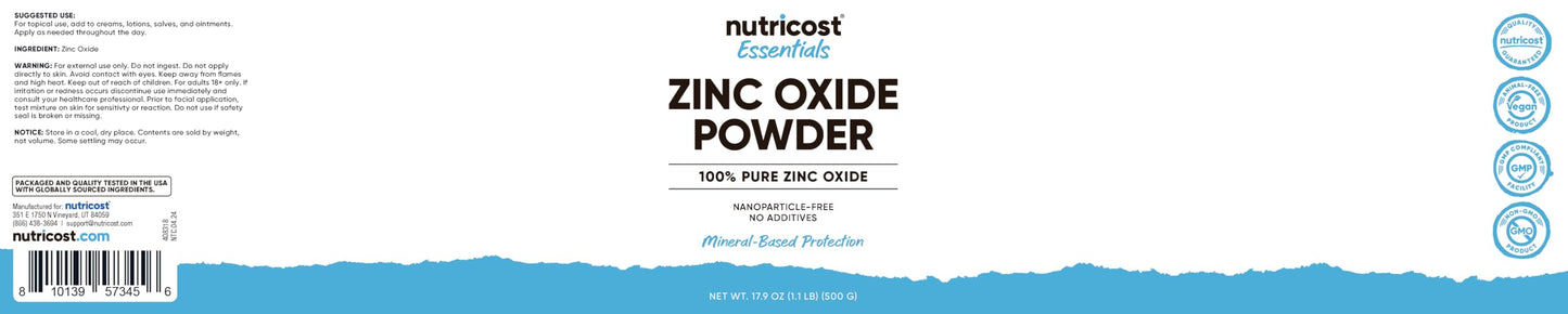 Nutricost Zinc Oxide Powder 17.9 oz