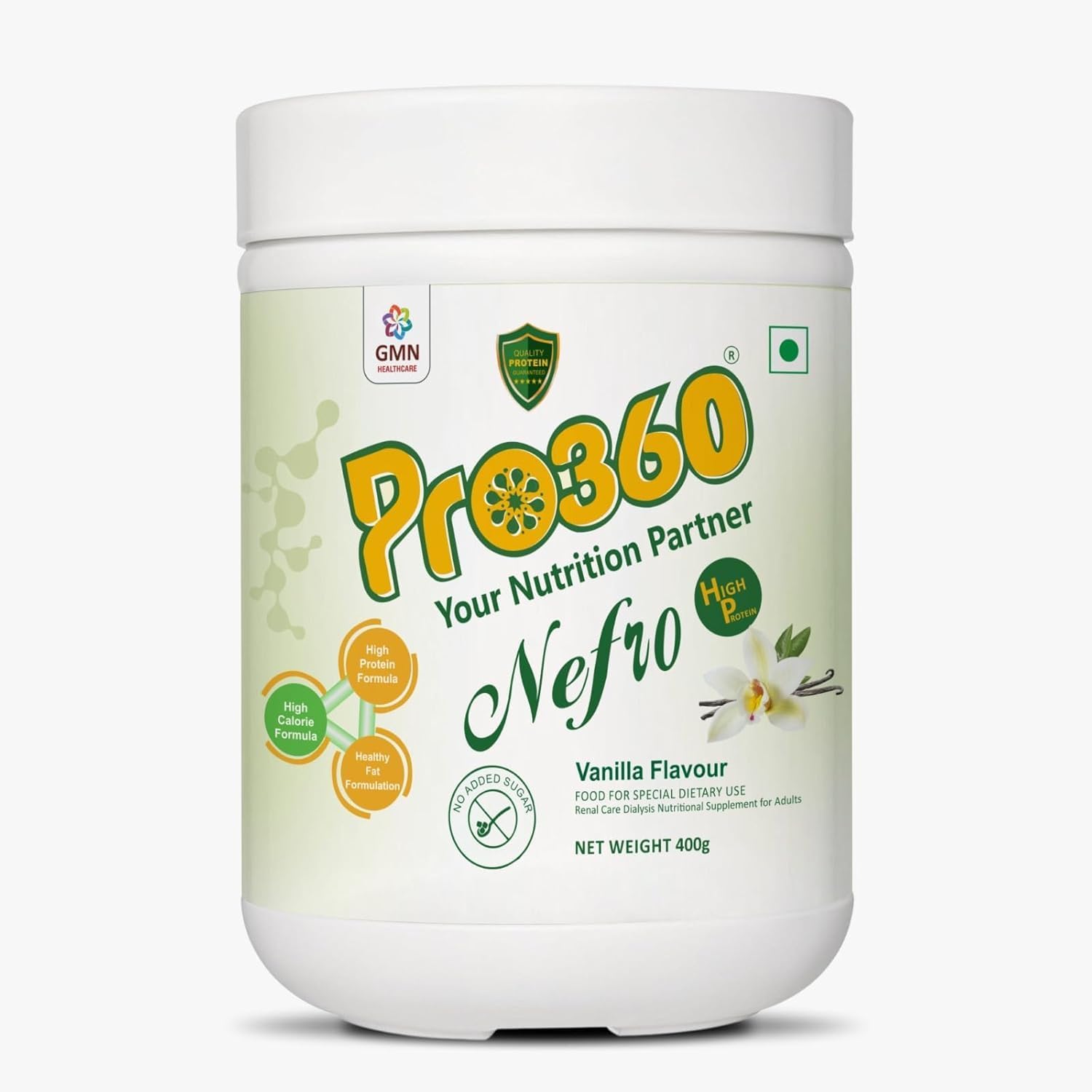 Generic NEF_ro HP Powder Vanilla Flavour, 400g – High Protein Dialysis Care Nutritional Supplement for Renal Support – Vanilla Protein Powder with L-Taurine, L-Carnitine & Essential Nutrients