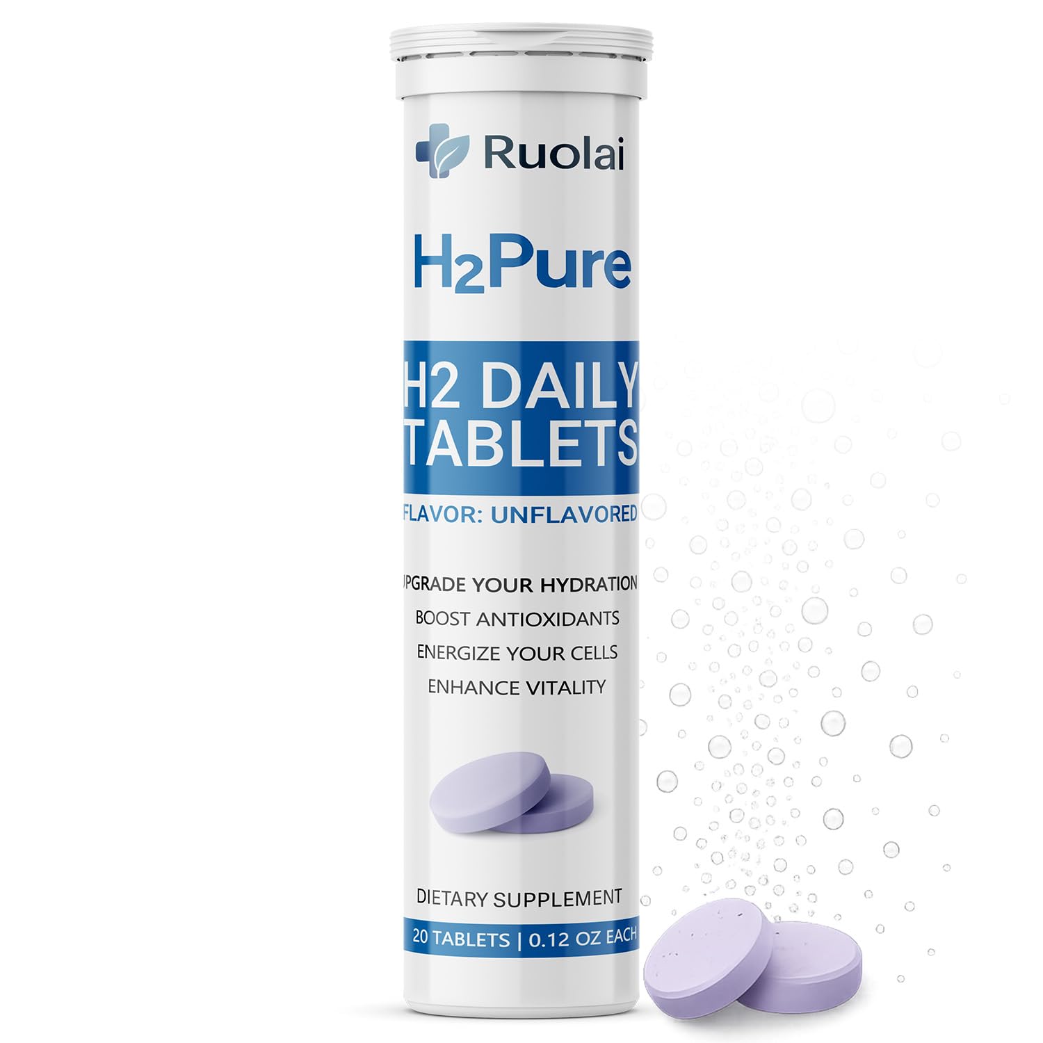 Ruolai H2pure Hydrogen Tablets, 20 Count