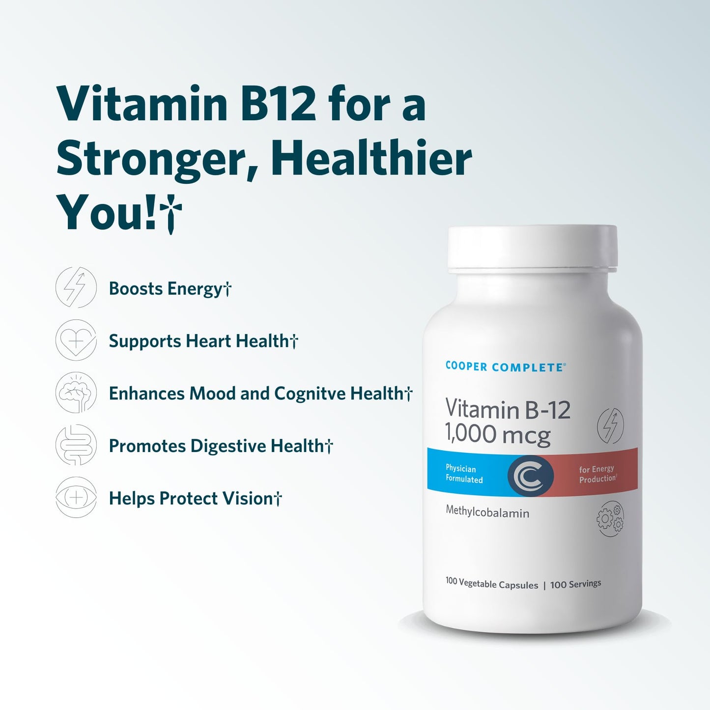 Cooper Complete Vitamin B12 1000 mcg Methylcobalamin Capsules 120