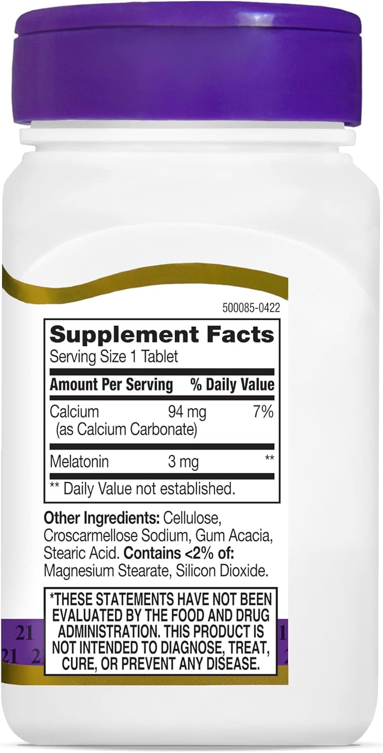 21st Century Melatonin 3 mg Tablets, 180 Count