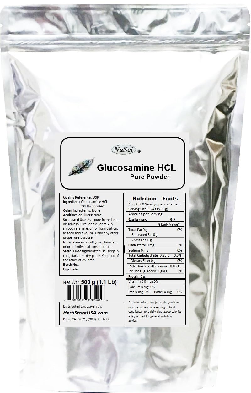NuSci Glucosamine HCL Powder Bulk Pure 17.6