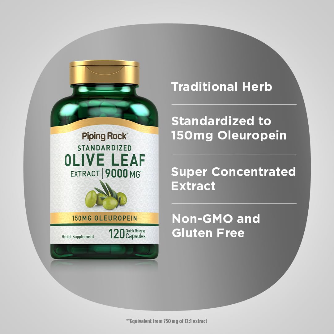 Piping Rock Olive Leaf Extract Capsules 120 Count