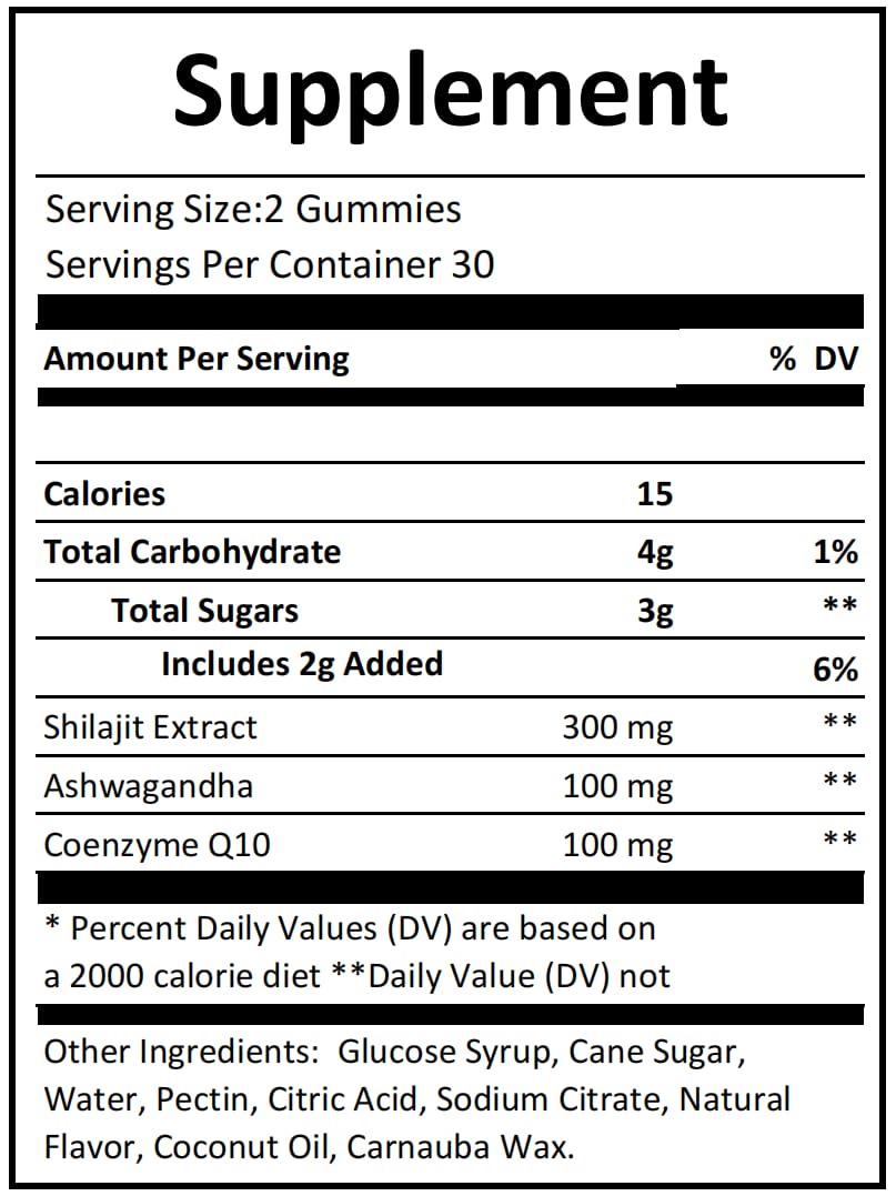 Griz Fit Shilajit Gummies, 60 Count