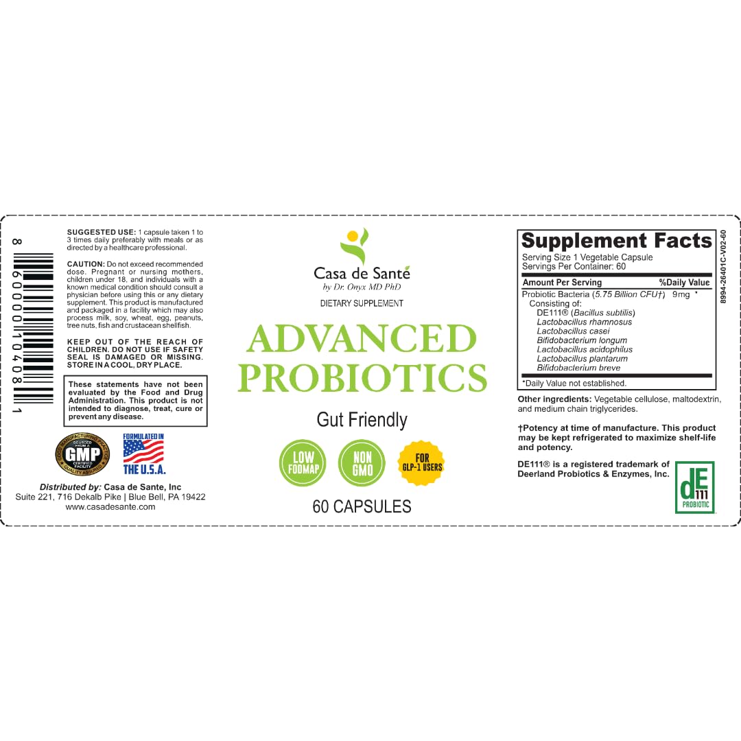 Casa de Sante Advanced Probiotic Supplement for Menopause & Perimenopause Women Caplet 1 Count