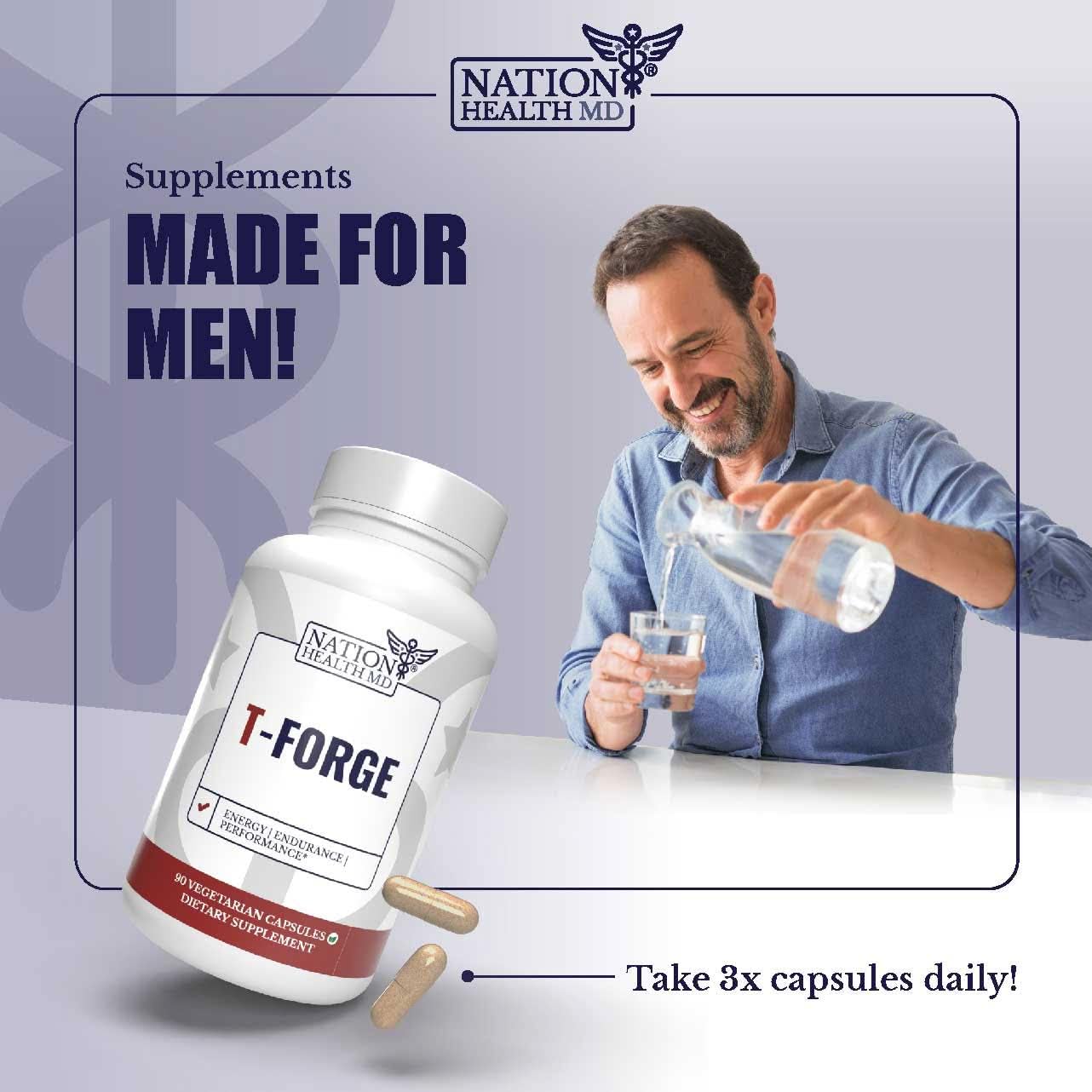 NATION HEALTH MD T-Forge Capsule 90 Count