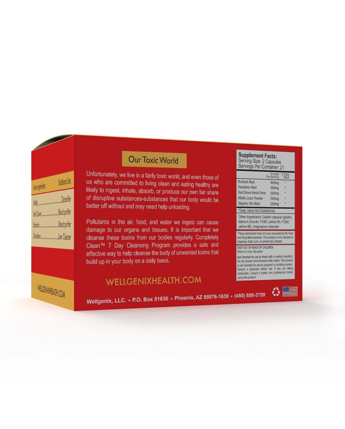 Wellgenix Omni Completely Clean 7 Day Toxin Cleanse Complete Body Detoxifying Support, 42 Capsules