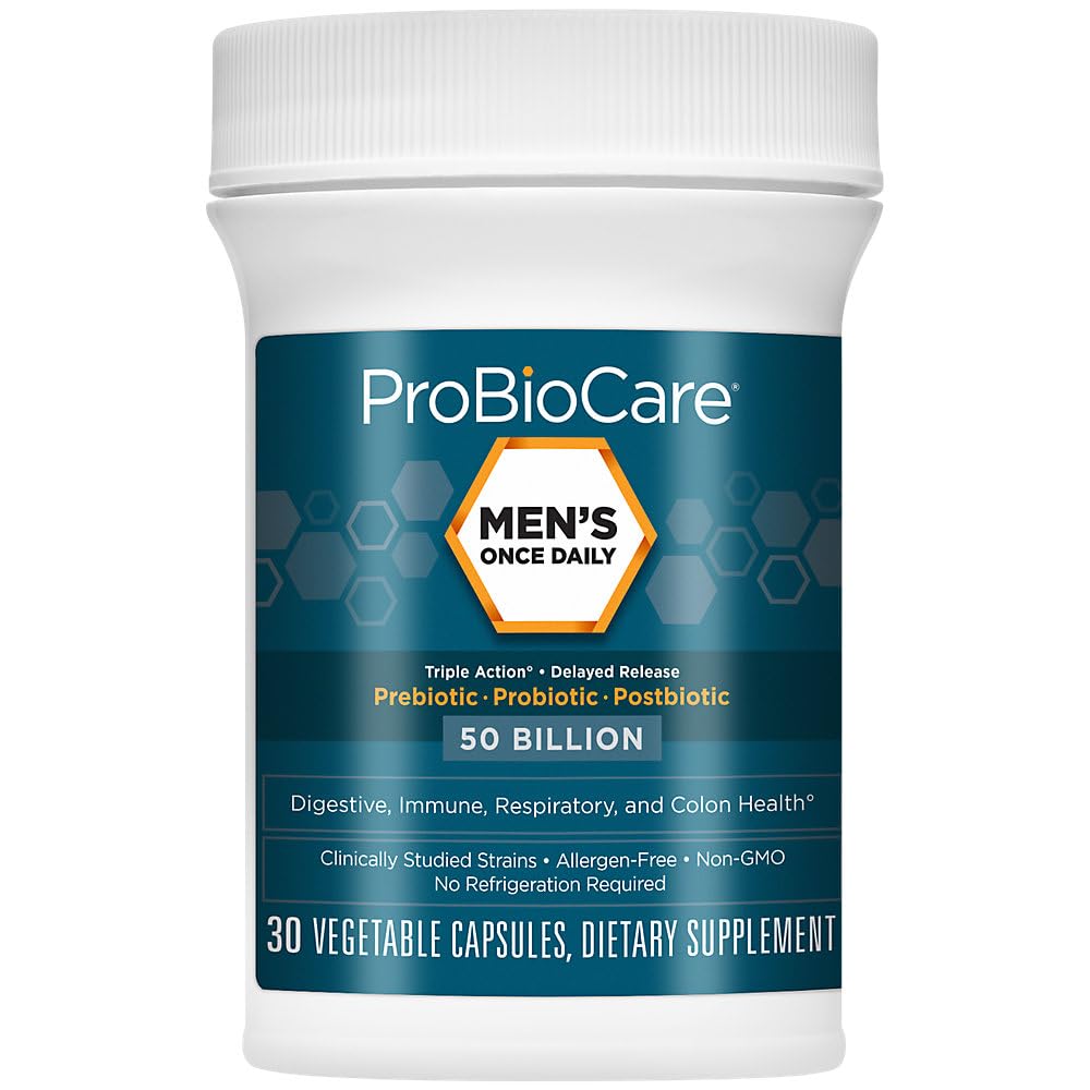 ProBioCare MenaTMs Once Daily Probiotic for Digestive Health, 50 Billion CFU Probiotics, Capsules, 30 Count