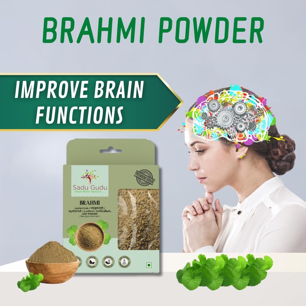 Sadu Gudu Brahmi Gotu Kola Centella asiatica Vallarai Leaves Powder, 3.52