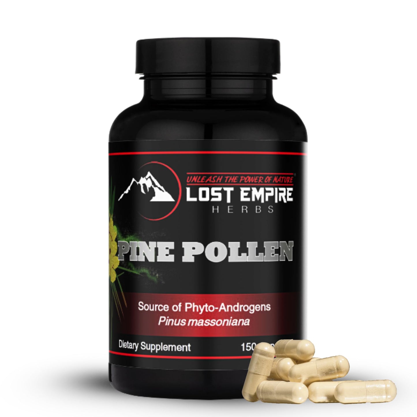 Lost Empire Herbs Pine Pollen Capsules, 150 Count