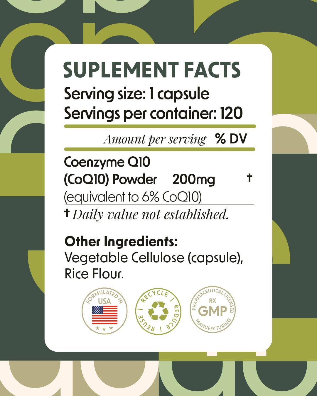 Alpha & Omega Nutrition CoQ10 200mg Capsule, 1 Count