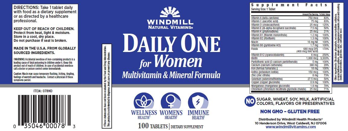 Windmill Health Formula Daily Vitamin Tablets for Women, 300 Tablets