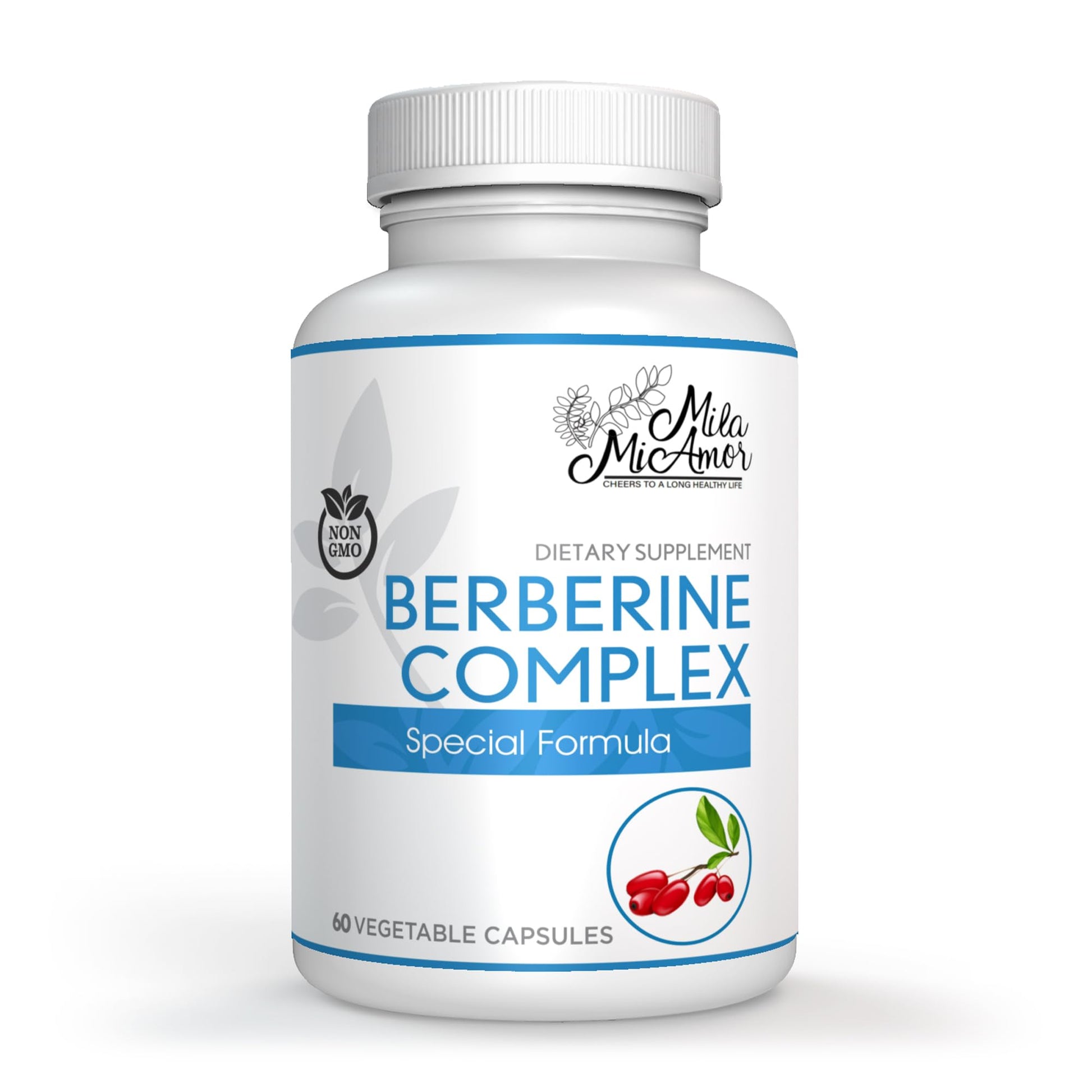 Mila Miamor Berberine Complex HCL 500mg Capsules, 60 Count